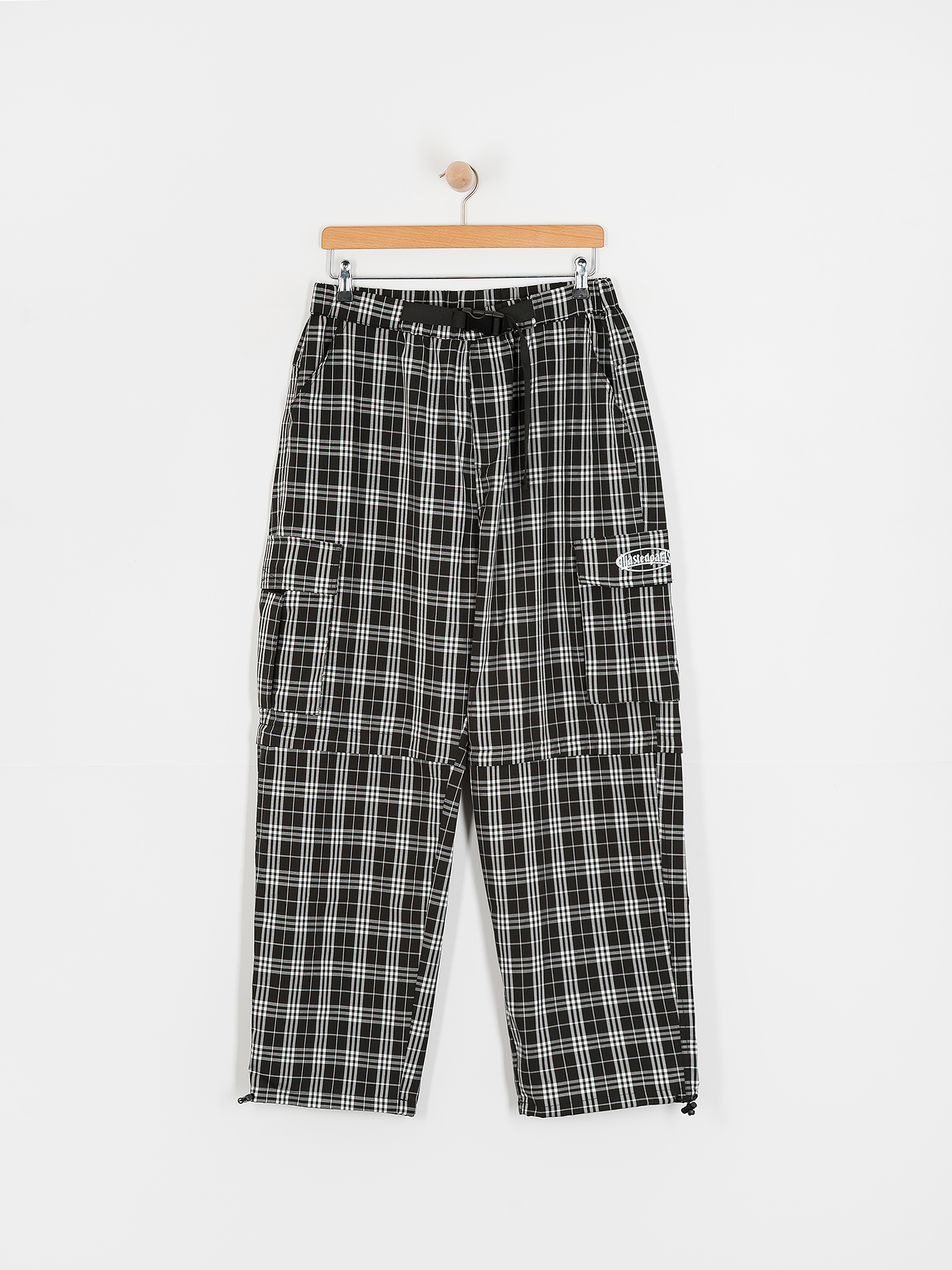 Pantaloni Wasted Paris Yard Tartan Hunter (black/white)