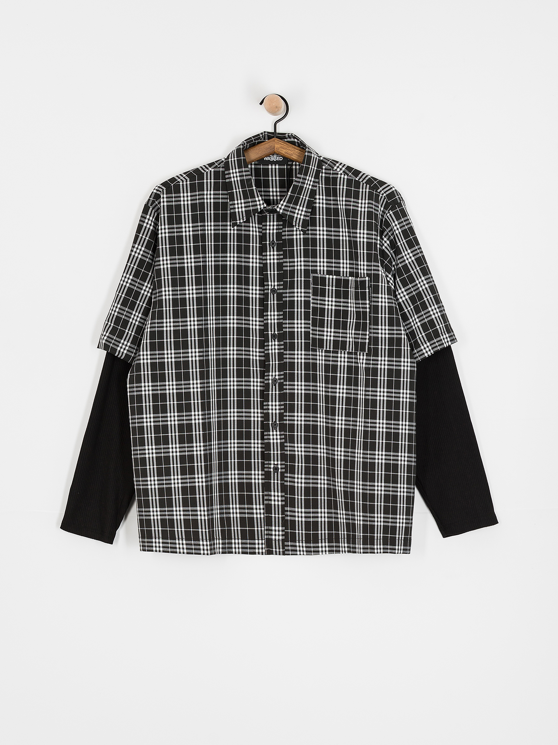 Cămașă Wasted Paris Yard Tartan Shirt Age (black/white)