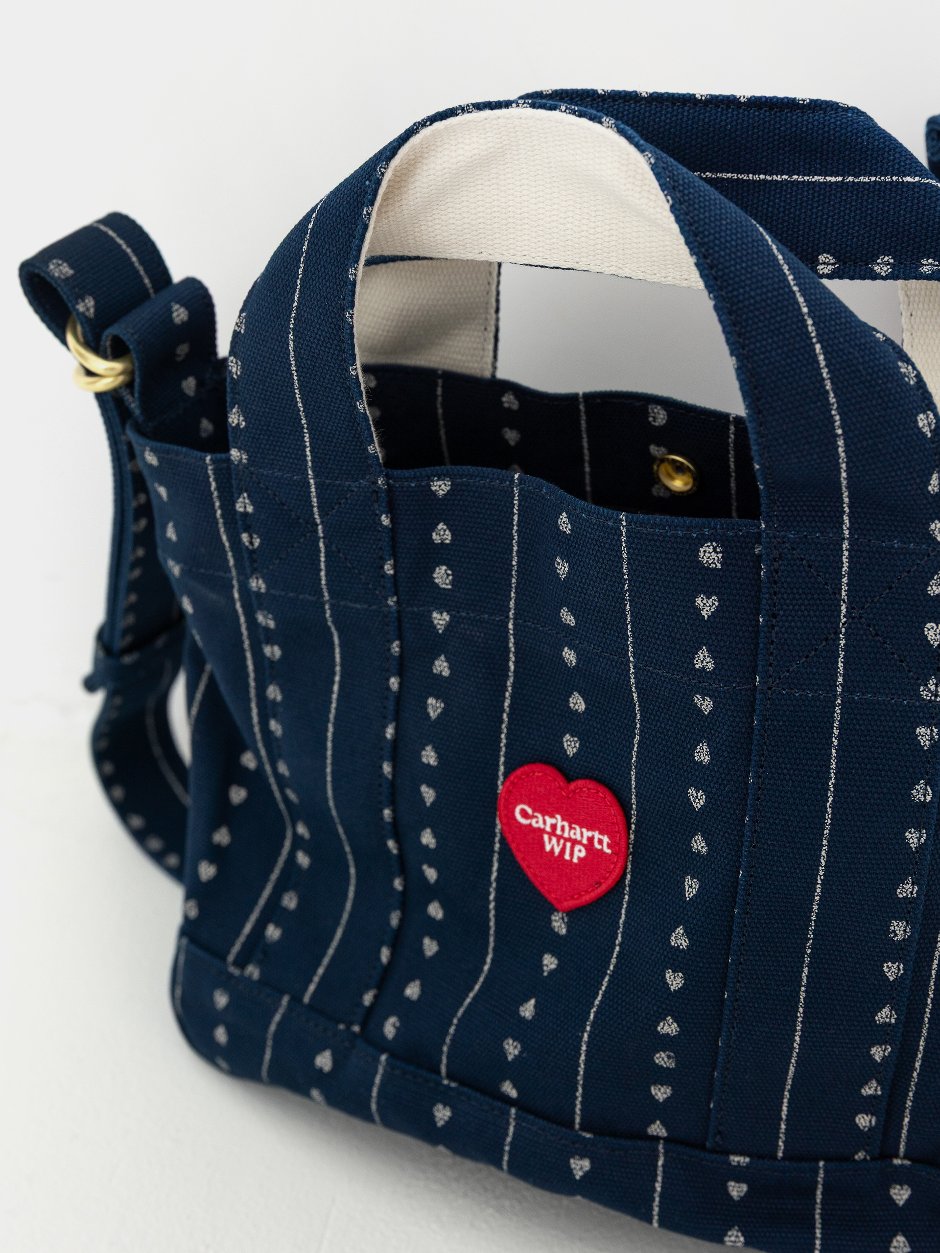 Poșetă Carhartt WIP Drewe Small (heart c pinstripe/ink/natural)