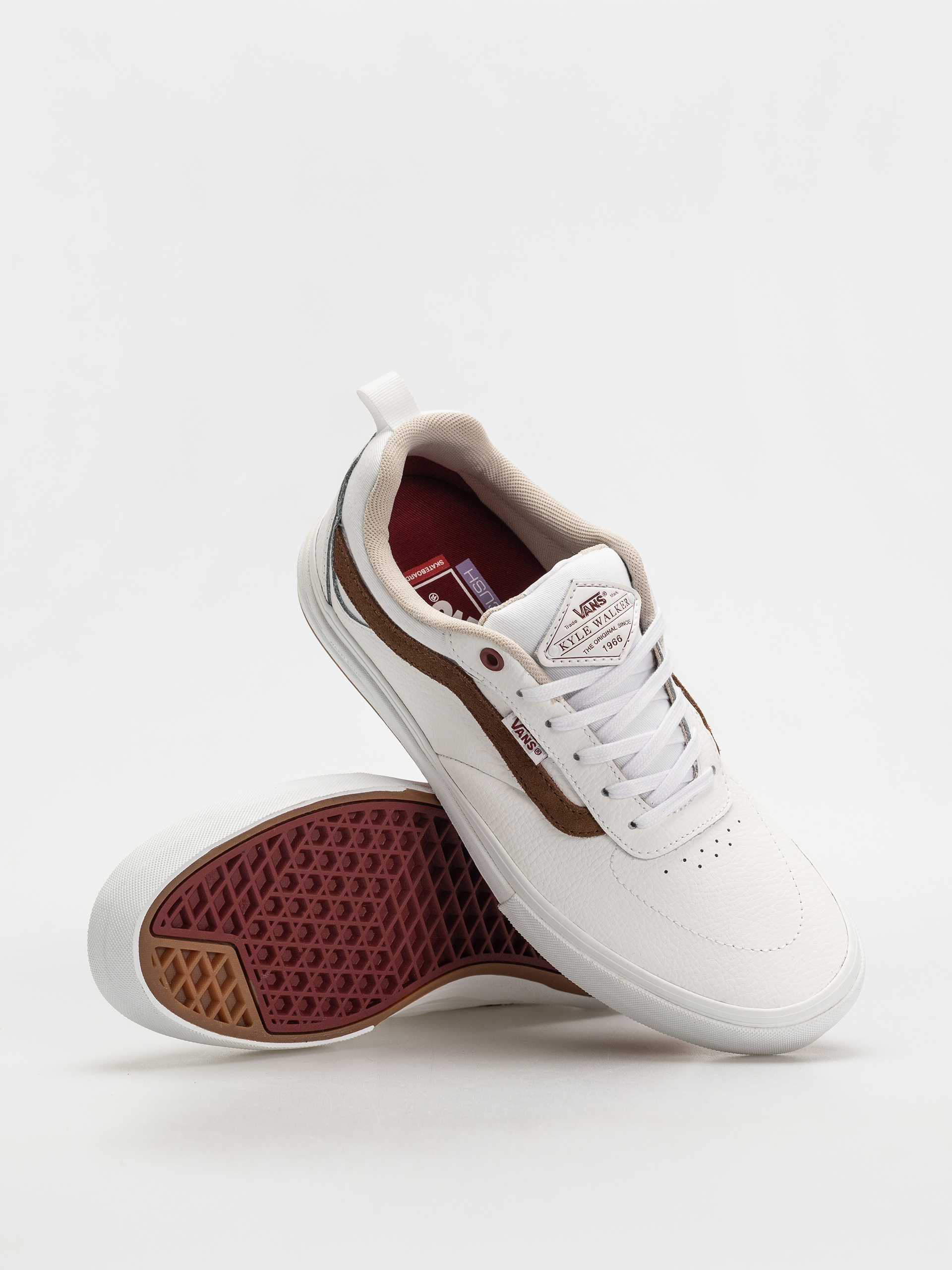 Pantofi Vans Skate Kyle Walker (leather white/red)