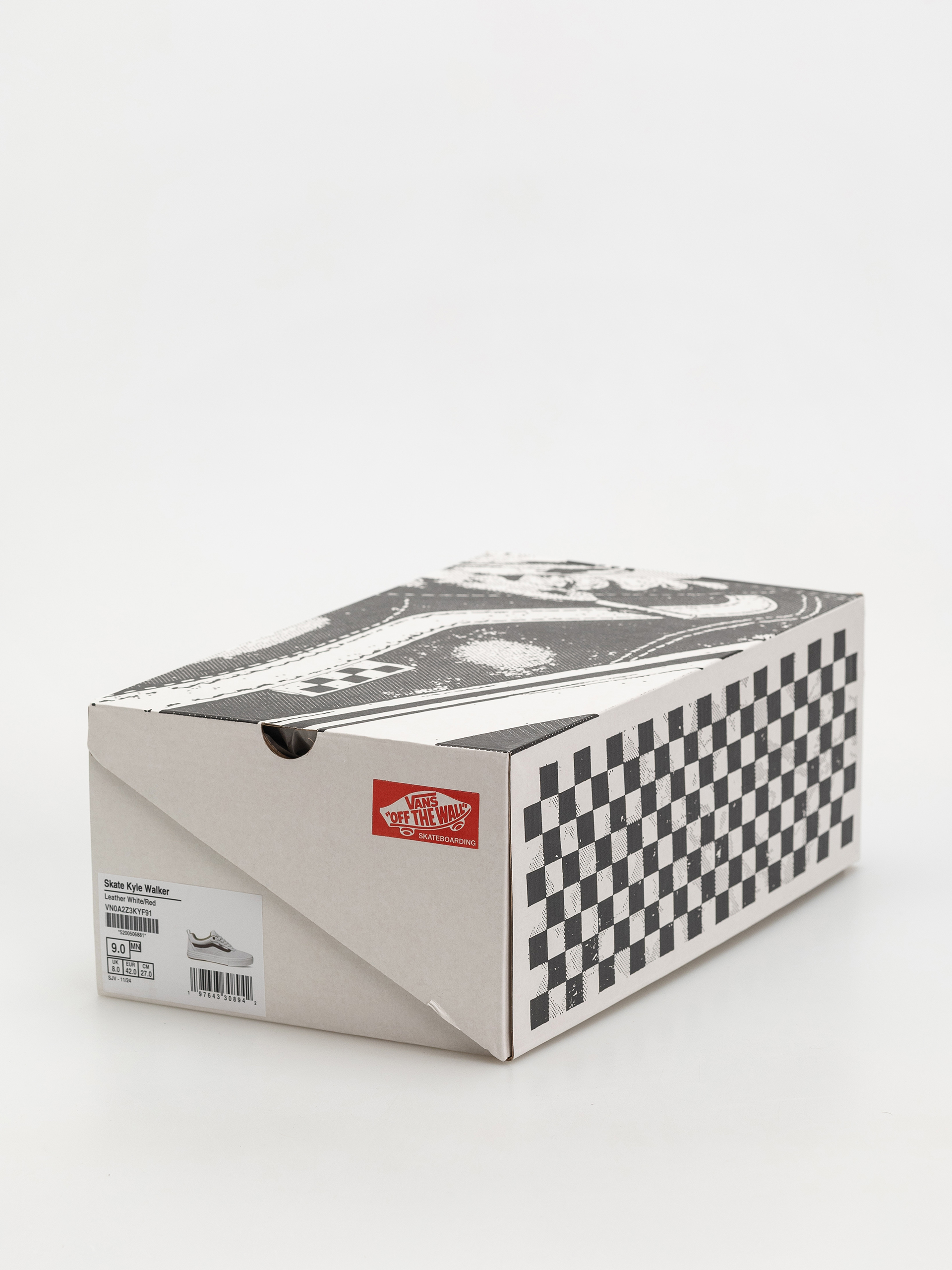 Pantofi Vans Skate Kyle Walker (leather white/red)