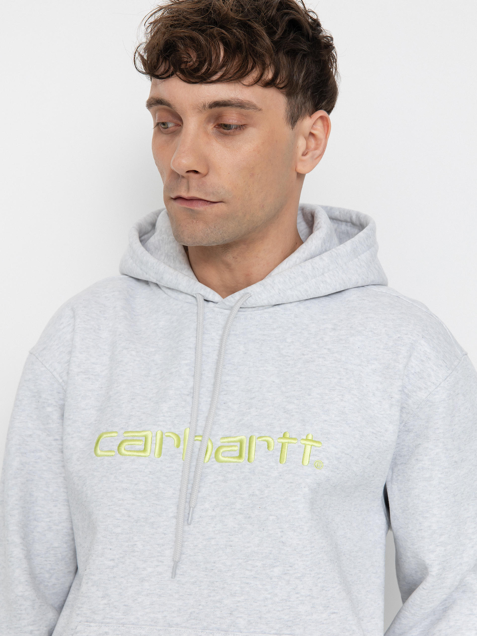 Hanorac cu glugă Carhartt WIP Carhartt HD (ash heather/air green)