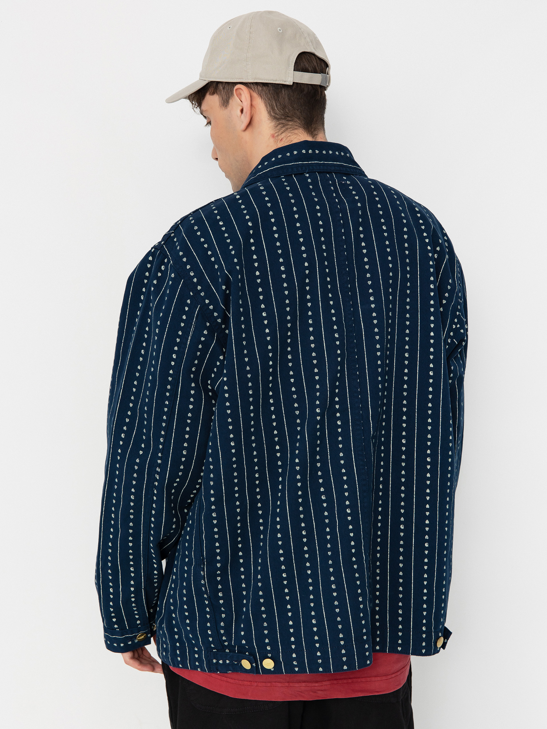 Geacă Carhartt WIP Drewe Chore Coat (heart c pinstripe/ink/natural)