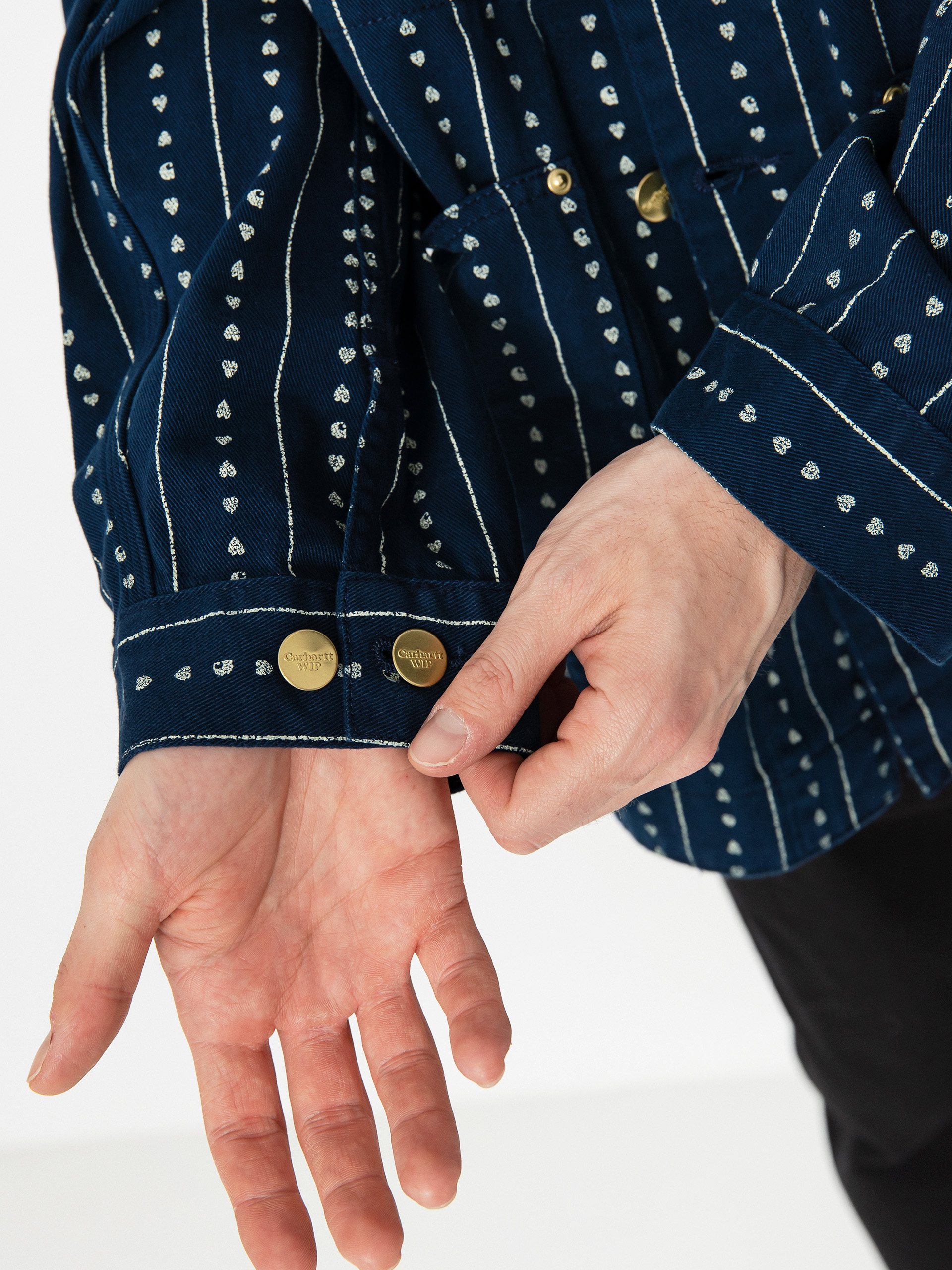 Geacă Carhartt WIP Drewe Chore Coat (heart c pinstripe/ink/natural)