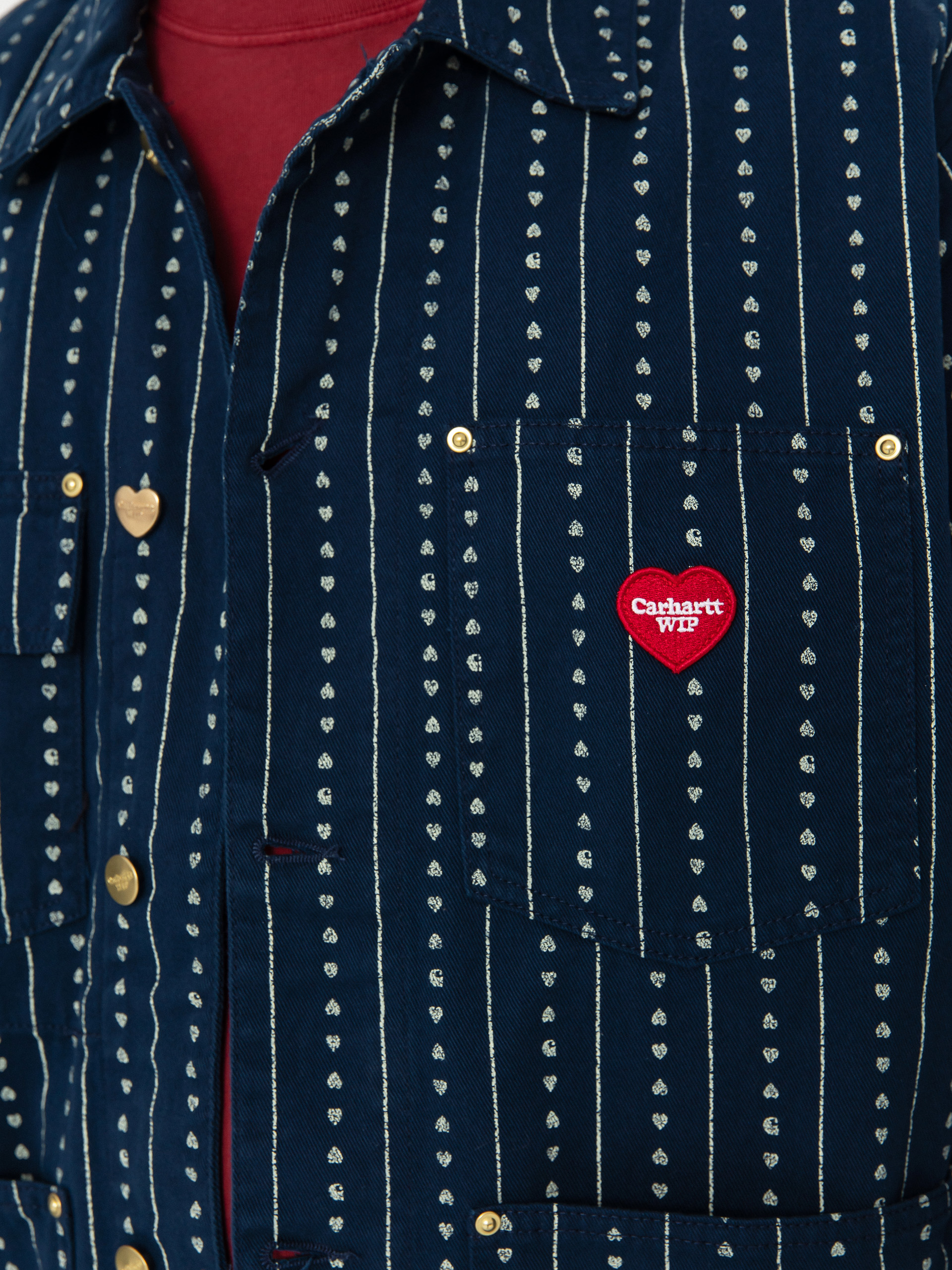 Geacă Carhartt WIP Drewe Chore Coat (heart c pinstripe/ink/natural)