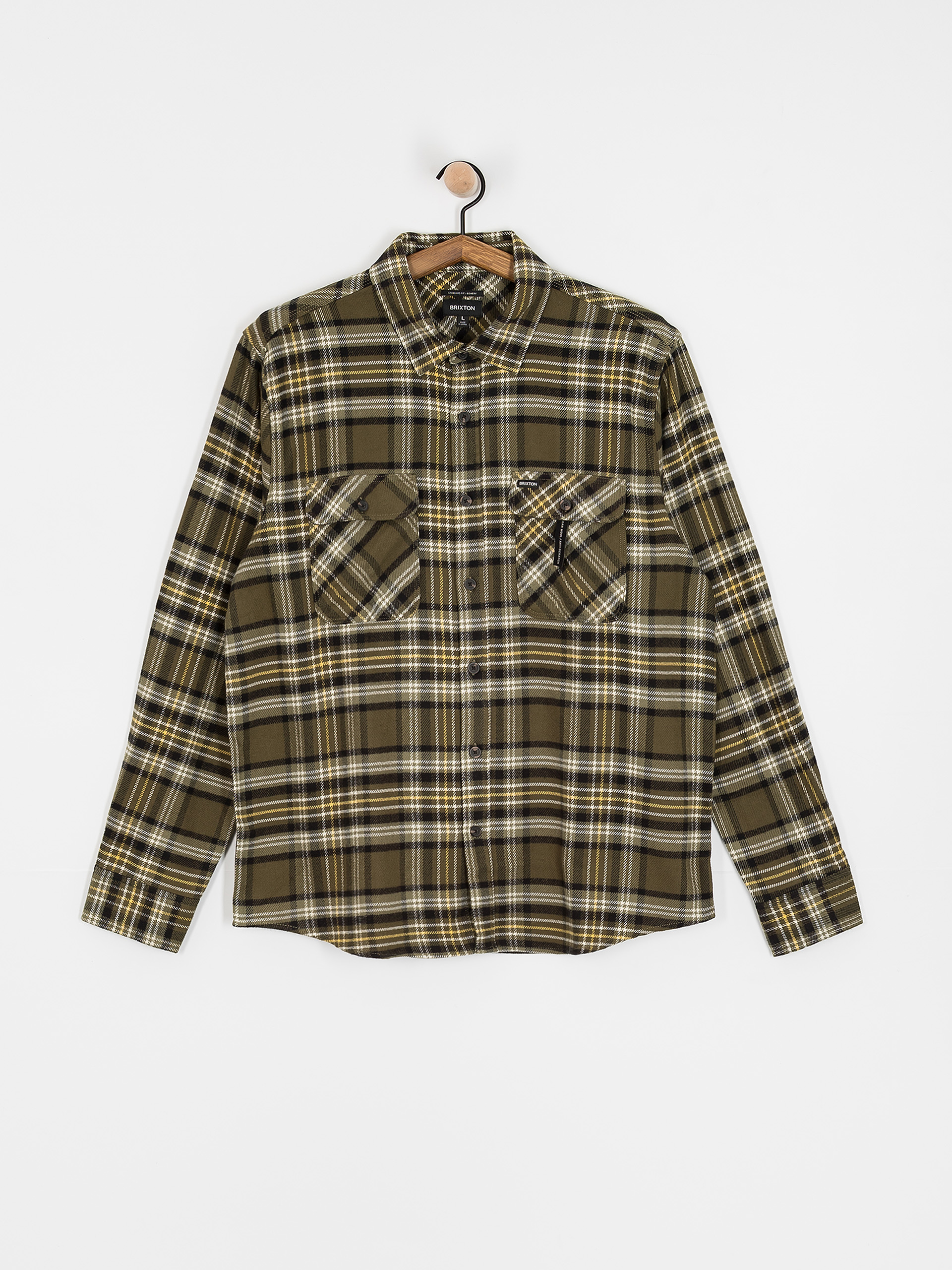 Cămașă Brixton Bowery Flannel (ivy green/olive surplus/black)