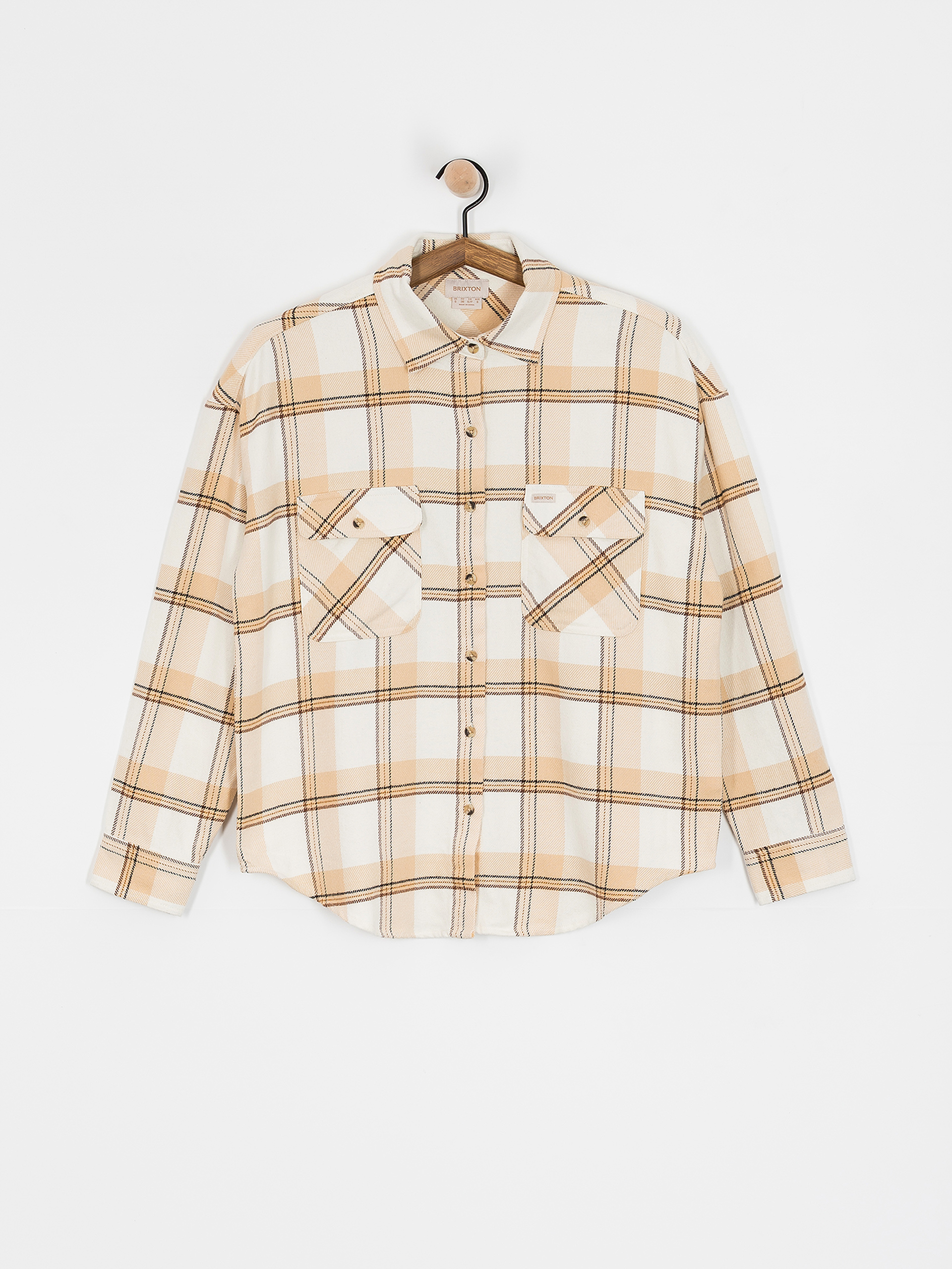 Cămașă Brixton Bowery Classic Flannel Wmn (off white/semolina/washed copp)