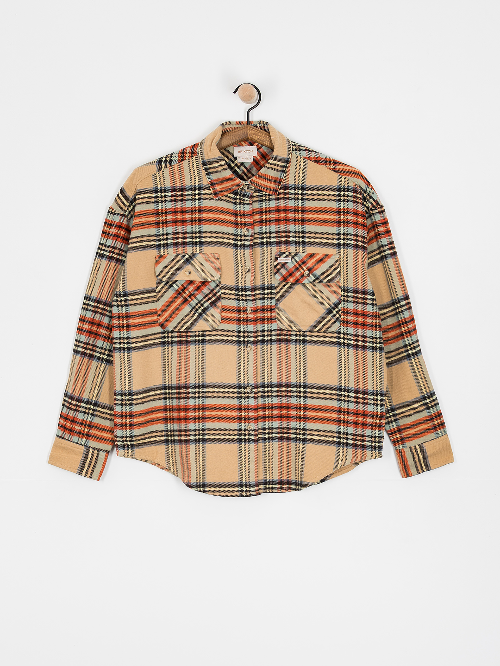 Cămașă Brixton Bowery Classic Flannel Wmn (sand/burnt brick/black plaid)