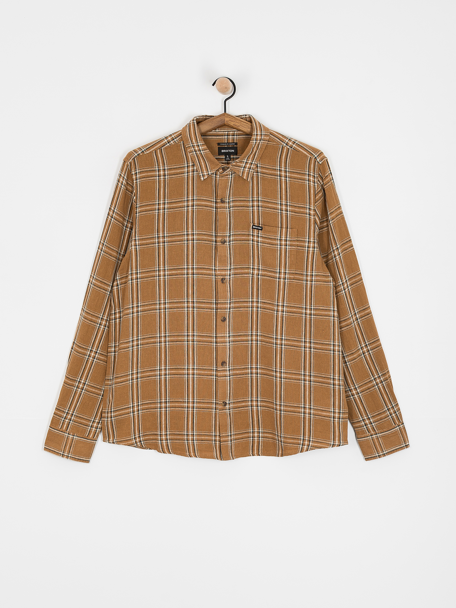 Cămașă Brixton Charter Linen Blend Ls (washed cooper/whitecap plaid)