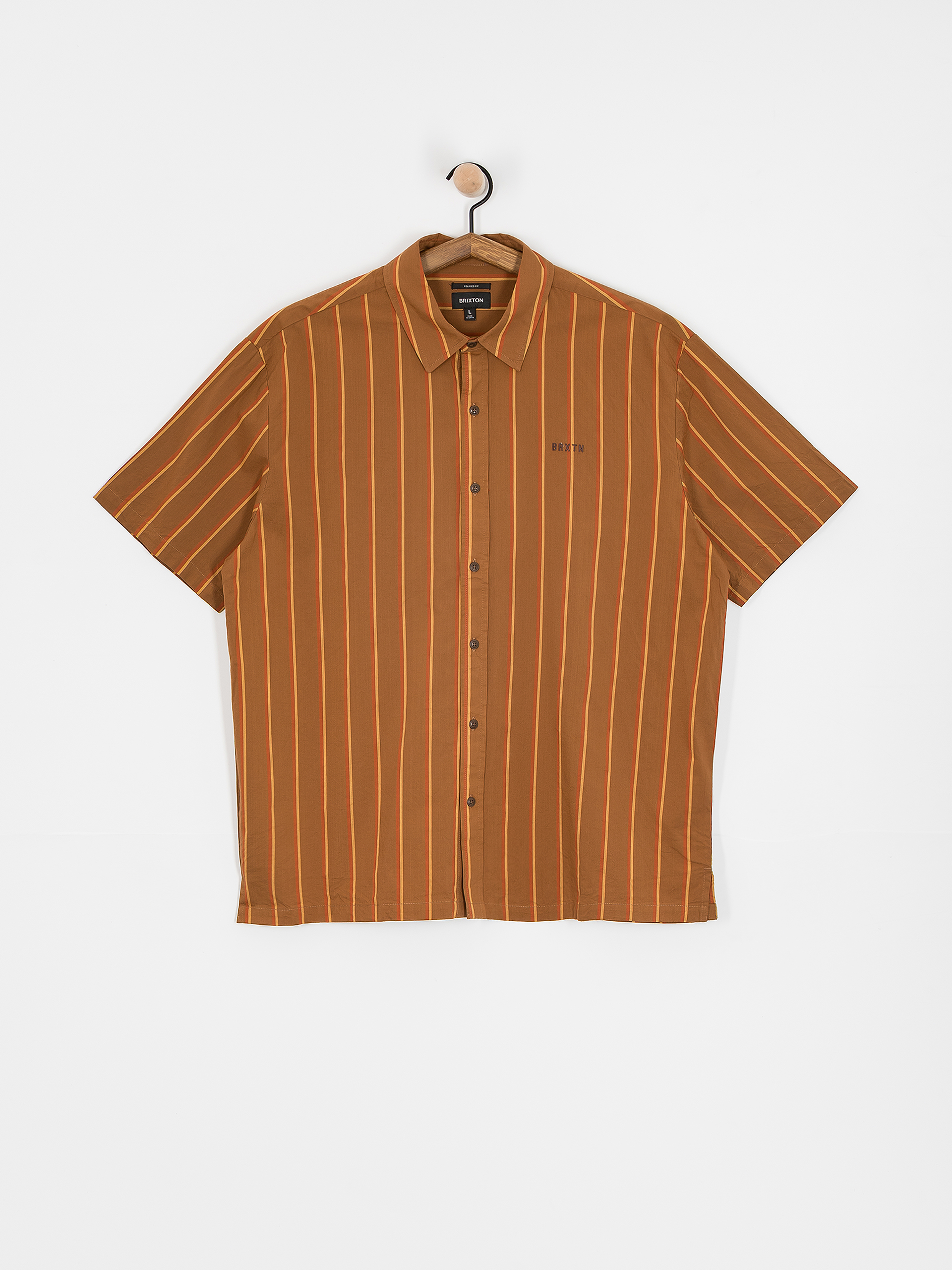 Cămașă Brixton Cru Stripe (washed copper/burnt red/sunset)