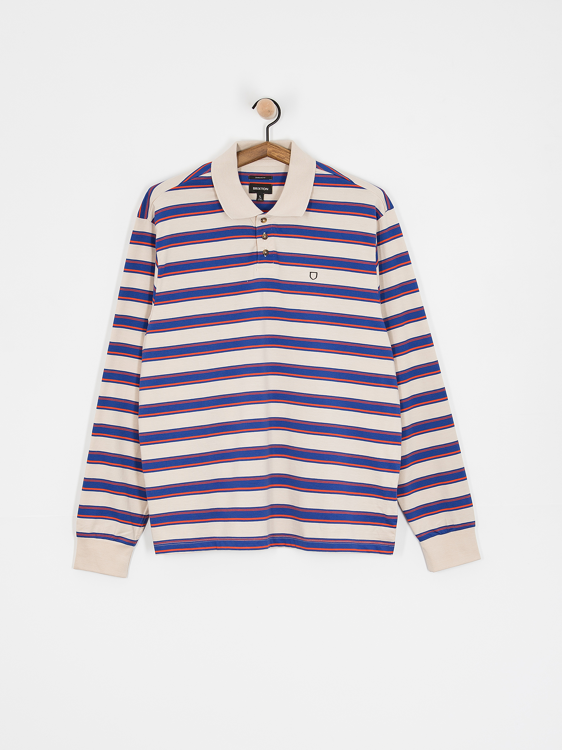 Longsleeve Brixton Vintage Stripe Polo Knit (electric blue/flame/whitecap)