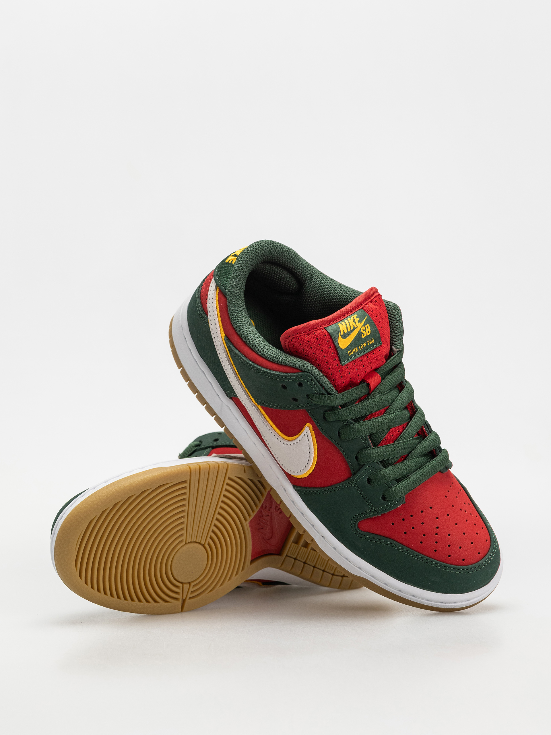 Pantofi Nike SB Dunk Low Pro Prm (fir/white university gold fire red)