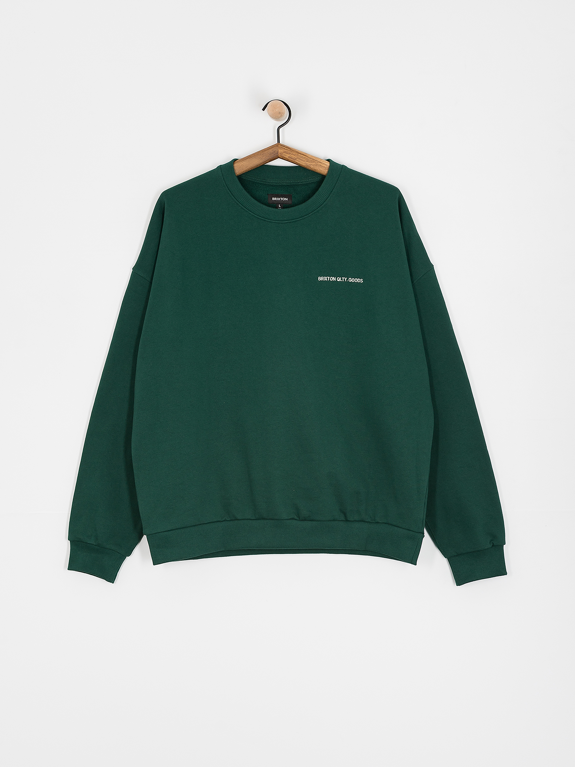 Hanorac Brixton Embroidered Heavy Weight Crew (deep emerald)