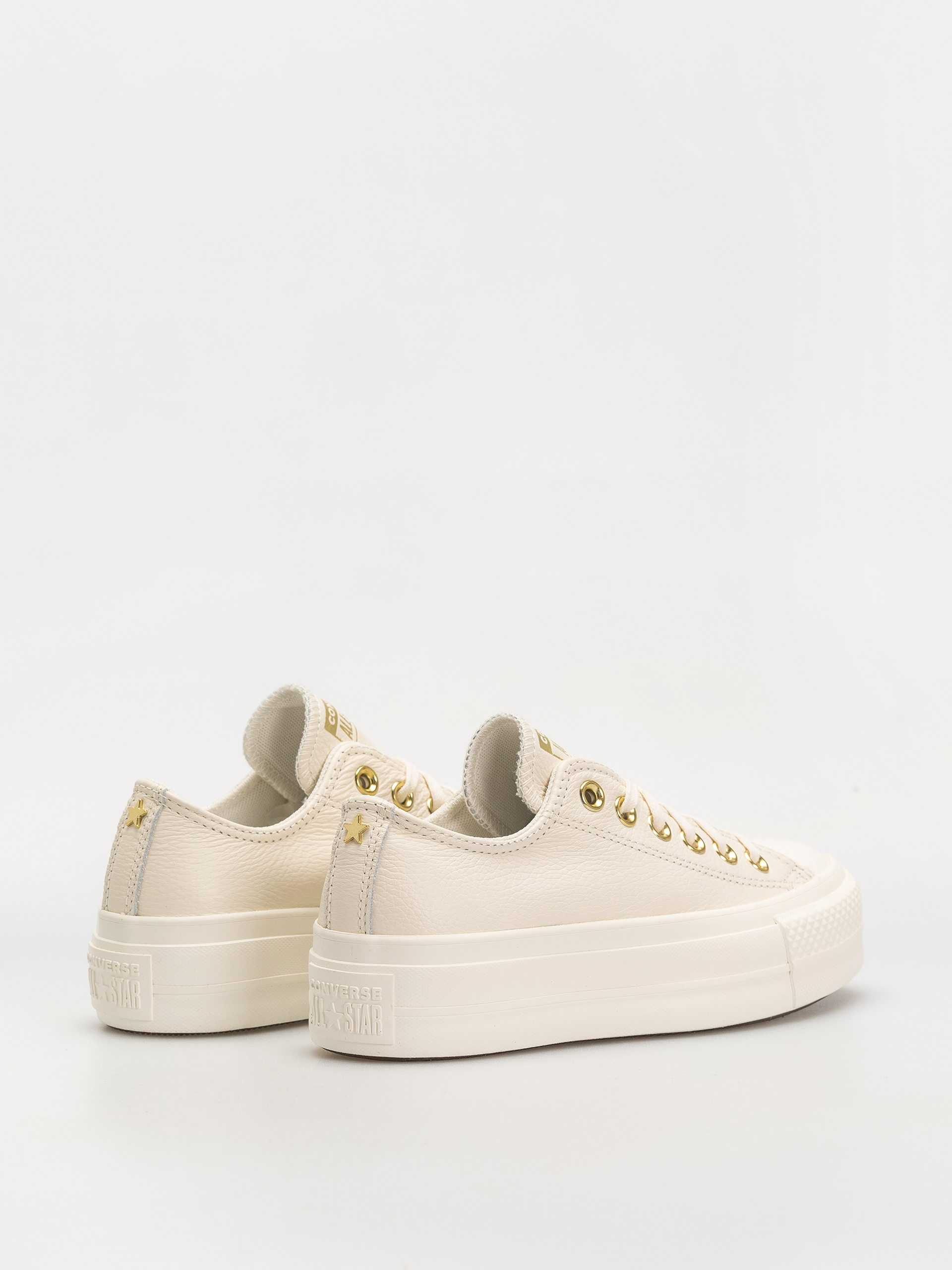 Teniși Converse Chuck Taylor All Star Lift Ox Wmn (egret/egret/gold)