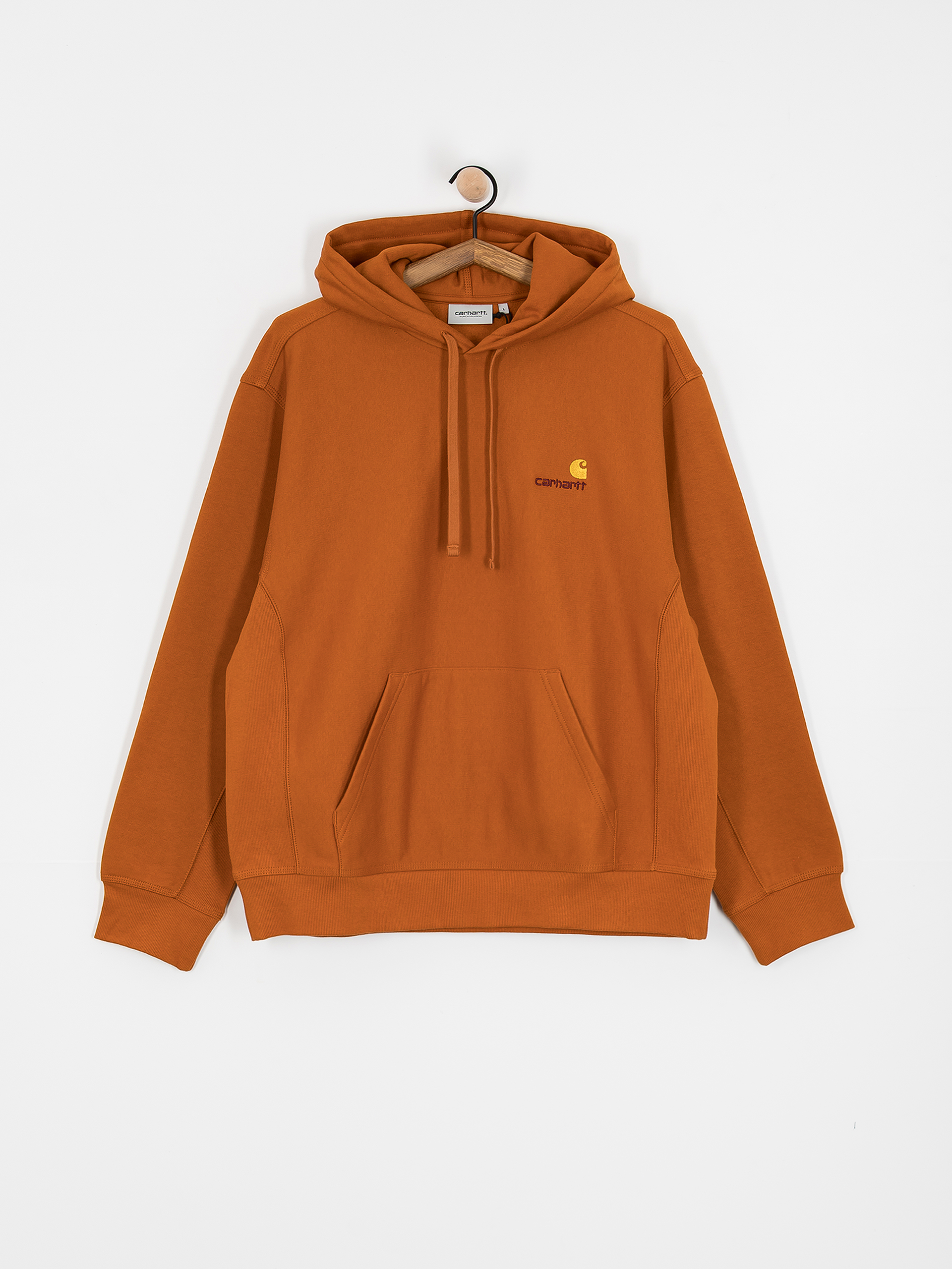 Hanorac cu glugă Carhartt WIP American Script HD (sienna)