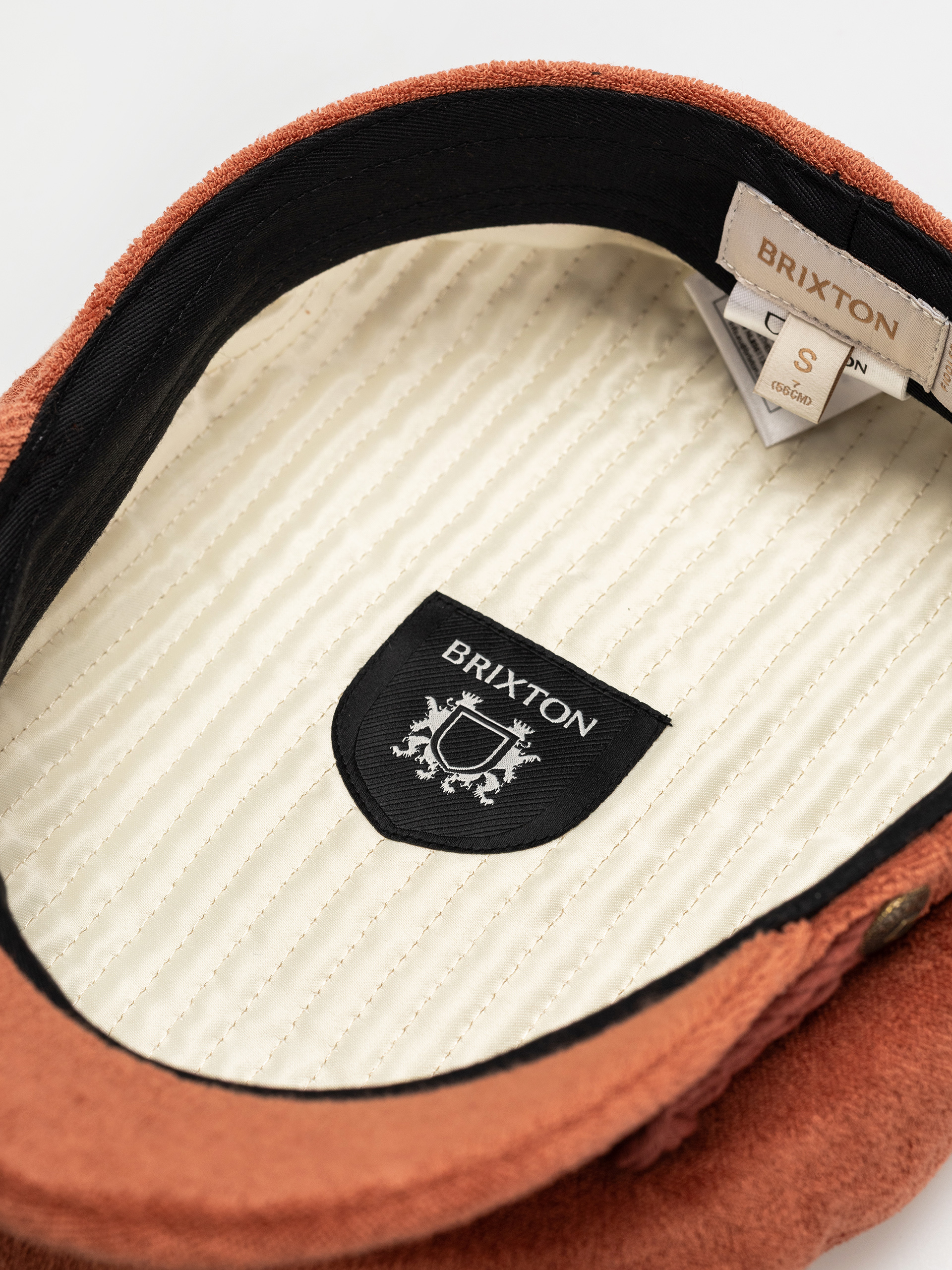 Pălărie cu cozoroc Brixton Fiddler Cap (burnt brick terry cloth)