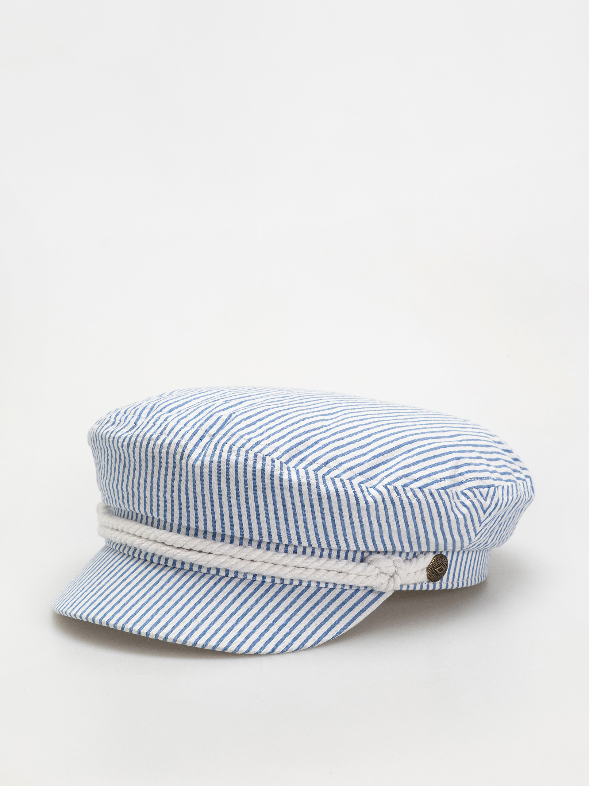 Pălărie cu cozoroc Brixton Fiddler Cap (off white/blue seersucker)