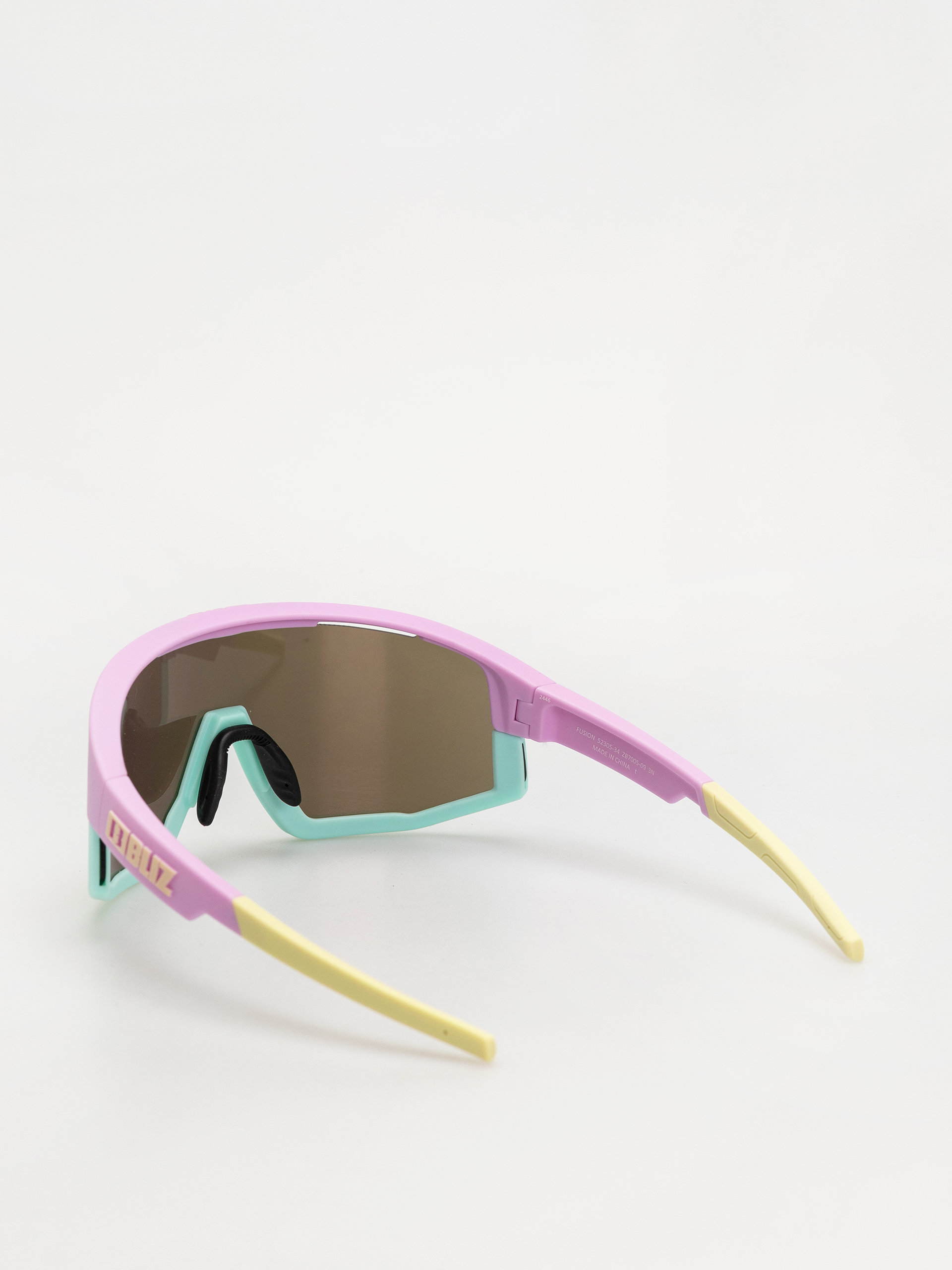 Ochelari de soare Bliz Fusion (matt pastel purple w yellow logo matt mint jawbone + spare jawbone in yellow/brown w pink multi)