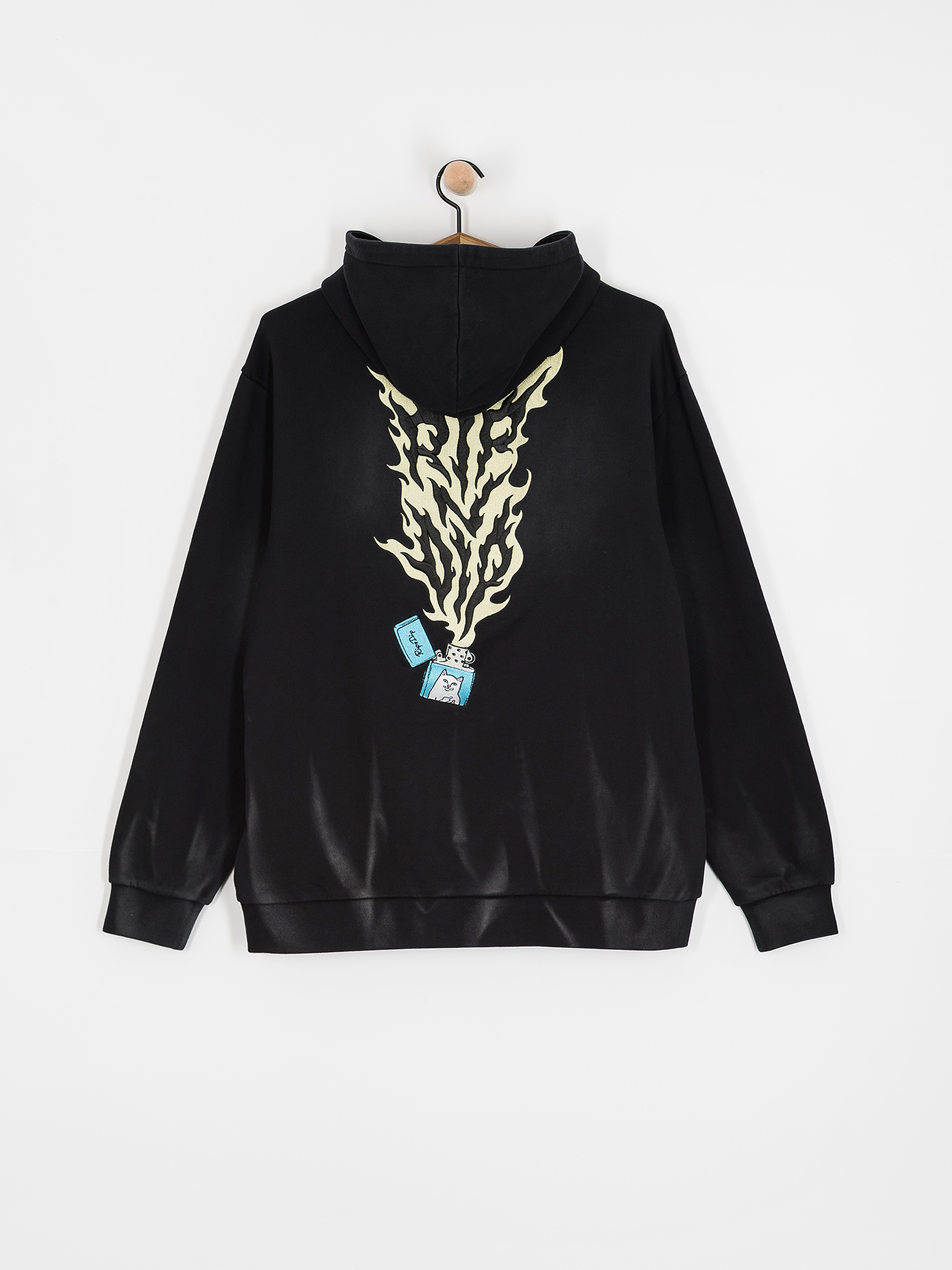 Hanorac cu glugă RipNDip Ripnlit HD (black vintage wash)