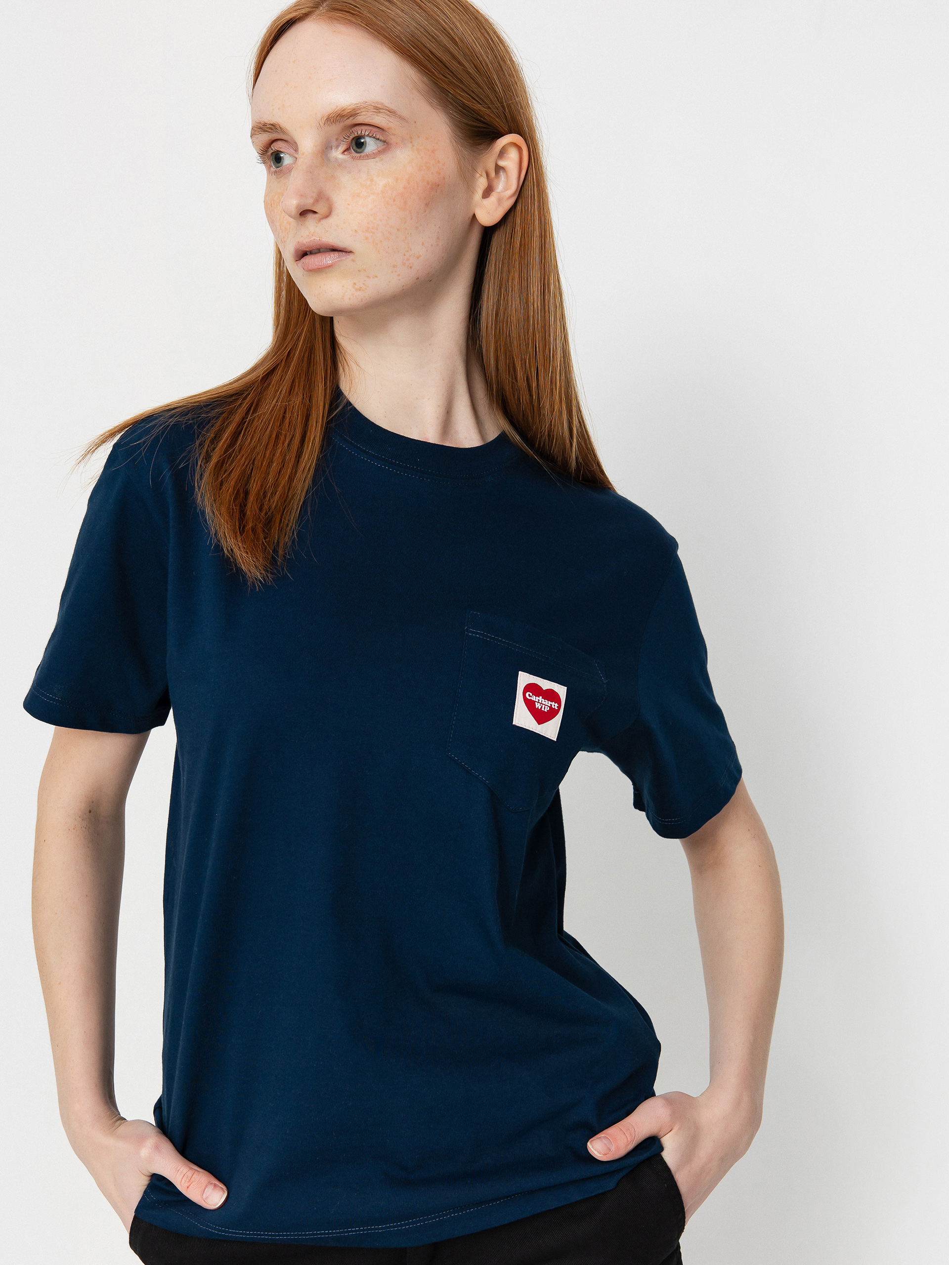 Tricou Carhartt WIP Pocket Heart Wmn (ink/red)