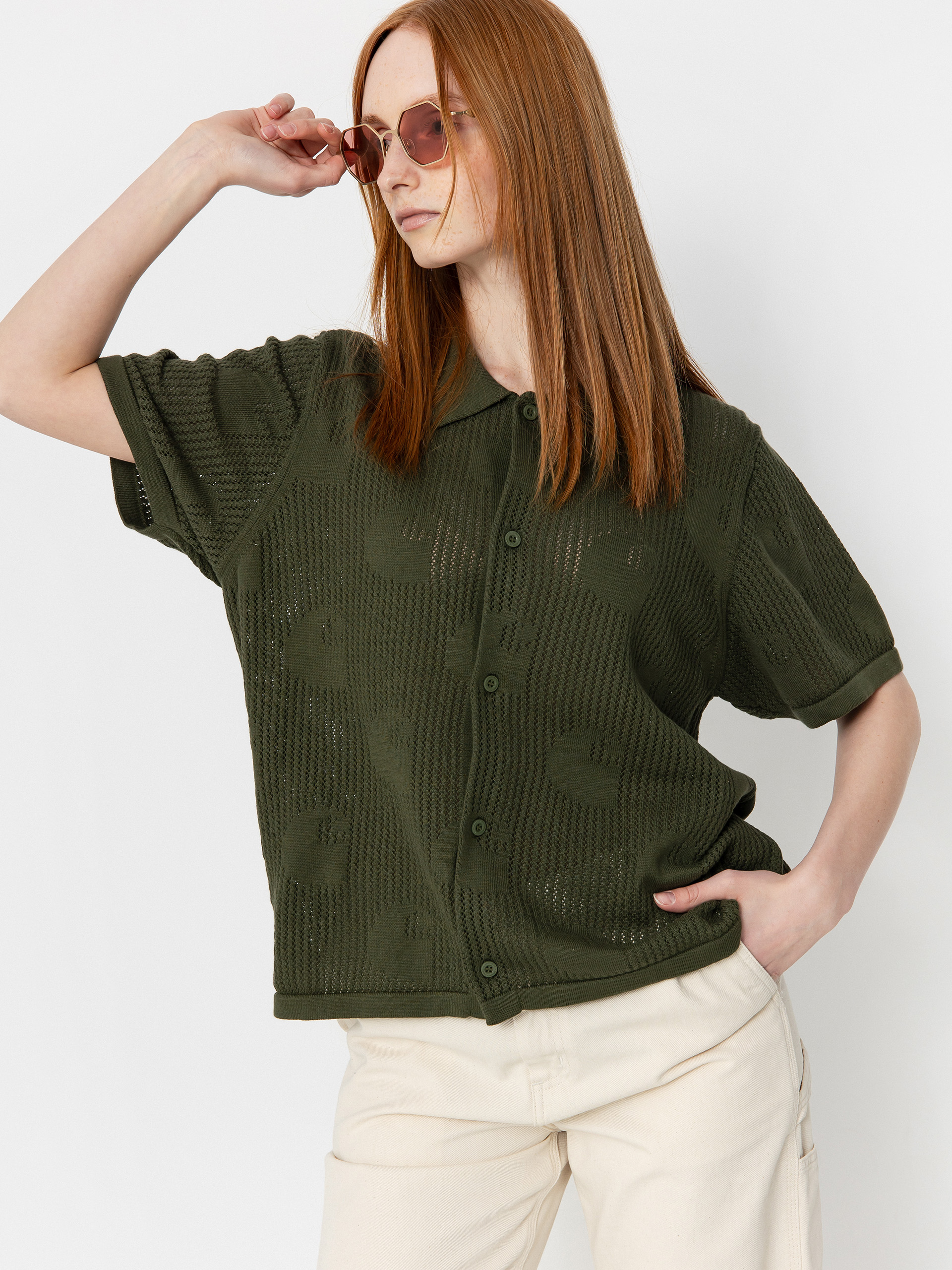Cămașă Carhartt WIP Temple Knit Wmn (dollar green)