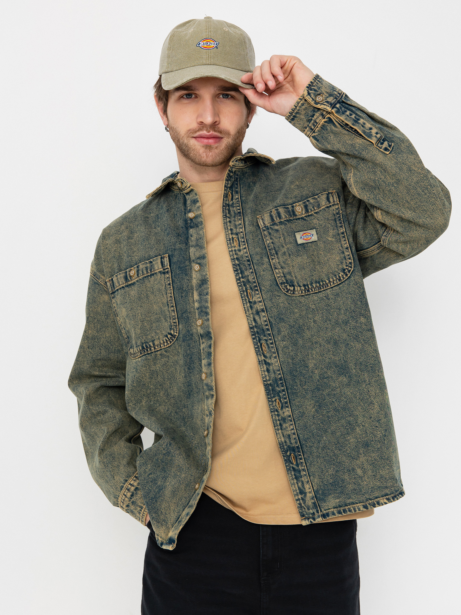 Cămașă Dickies Houston (yellow fade indigo)