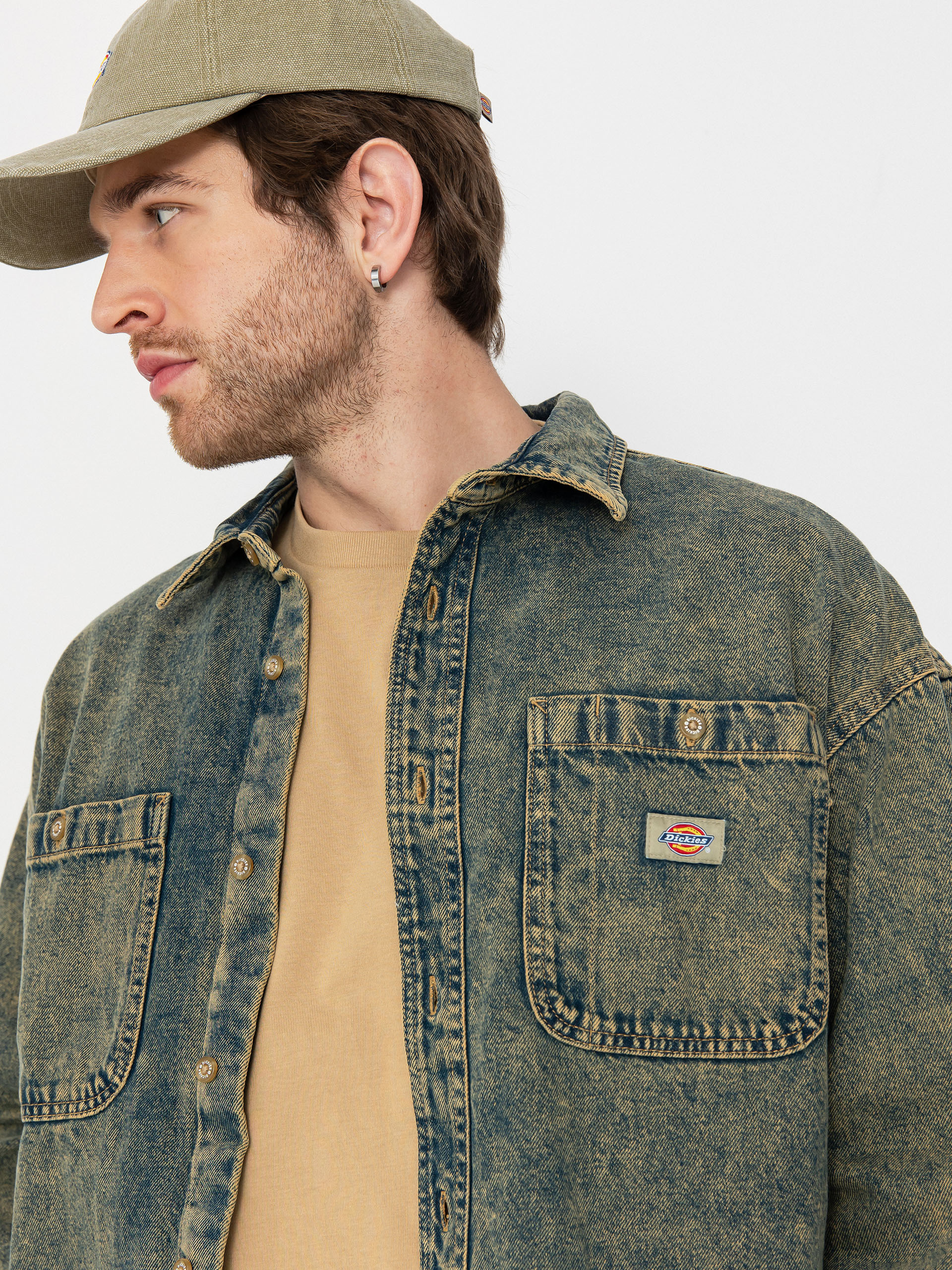 Cămașă Dickies Houston (yellow fade indigo)