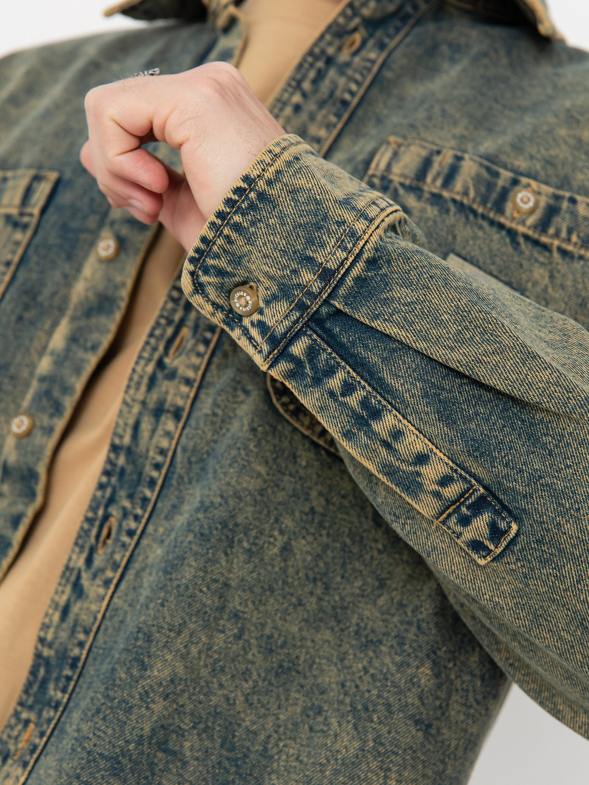 Cămașă Dickies Houston (yellow fade indigo)