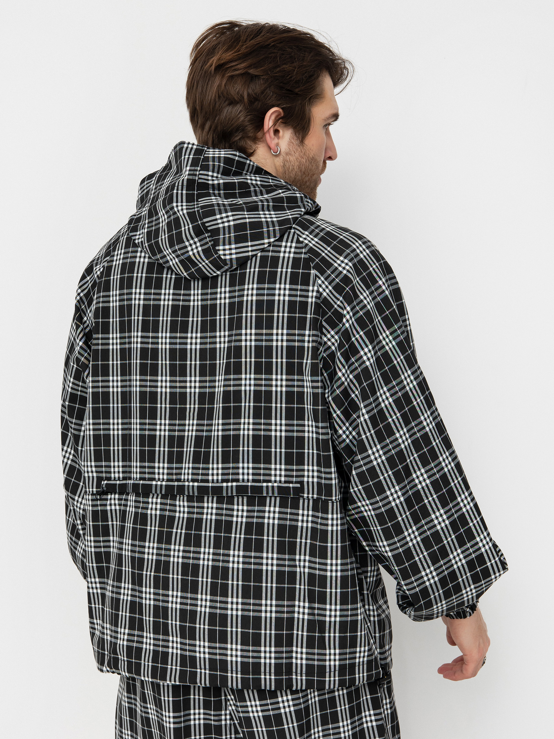 Geacă Wasted Paris Yard Tartan Windbreaker (black/white)