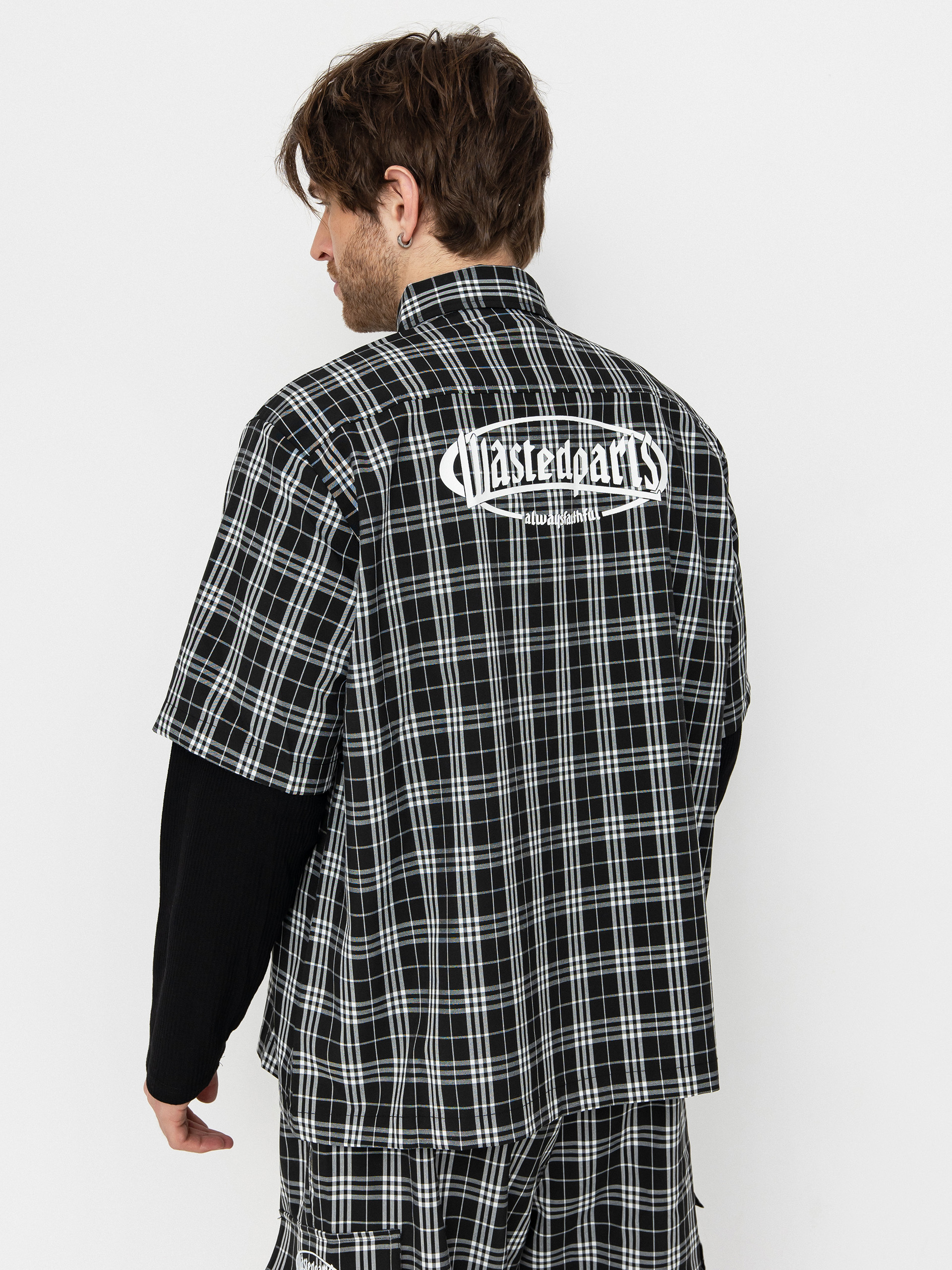 Cămașă Wasted Paris Yard Tartan Shirt Age (black/white)