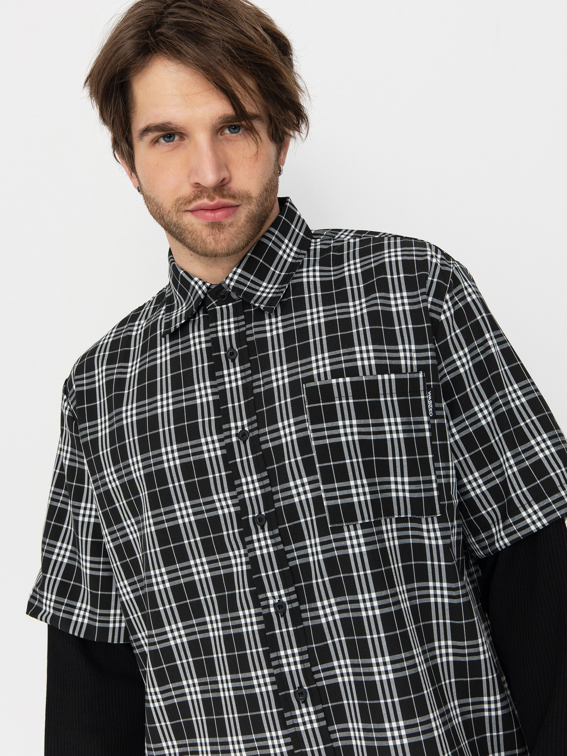 Cămașă Wasted Paris Yard Tartan Shirt Age (black/white)