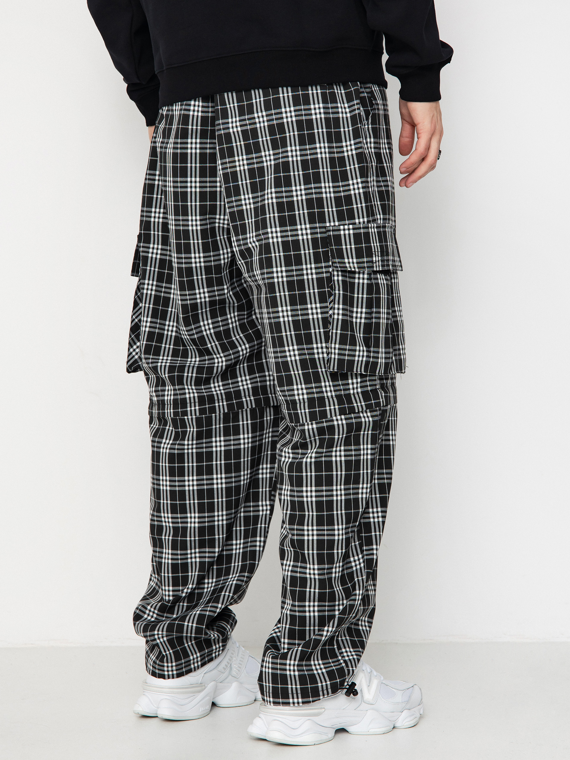 Pantaloni Wasted Paris Yard Tartan Hunter (black/white)