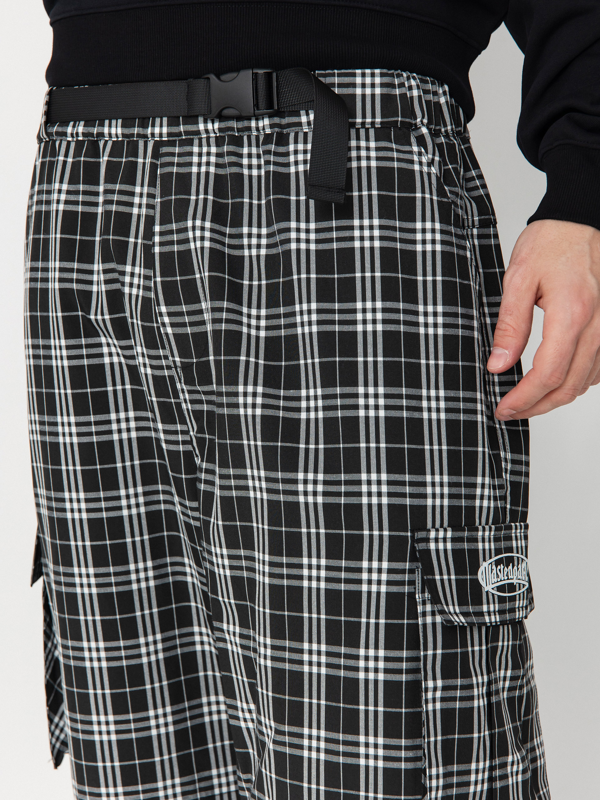 Pantaloni Wasted Paris Yard Tartan Hunter (black/white)