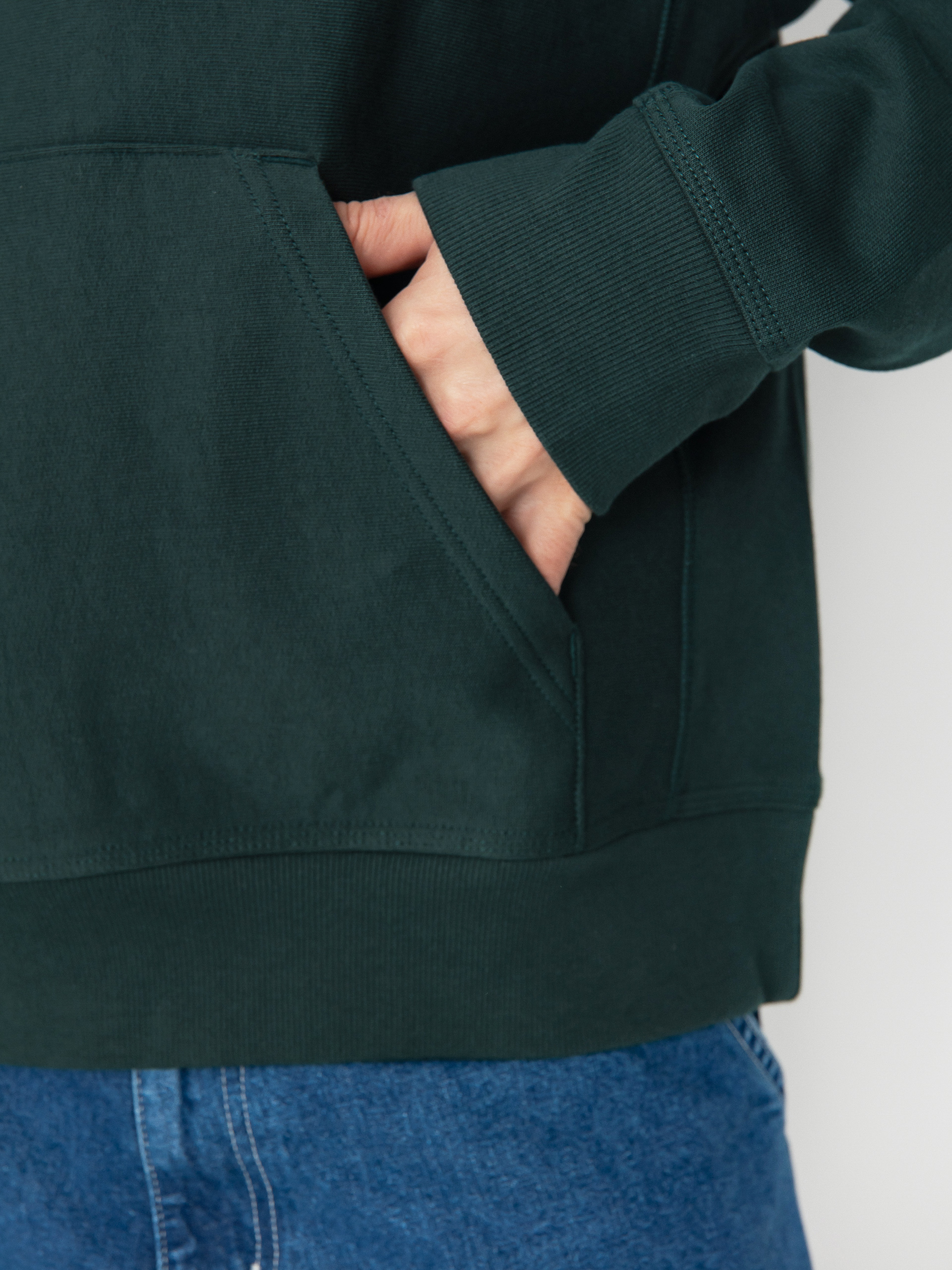 Hanorac cu glugă Carhartt WIP American Script HD (conifer)