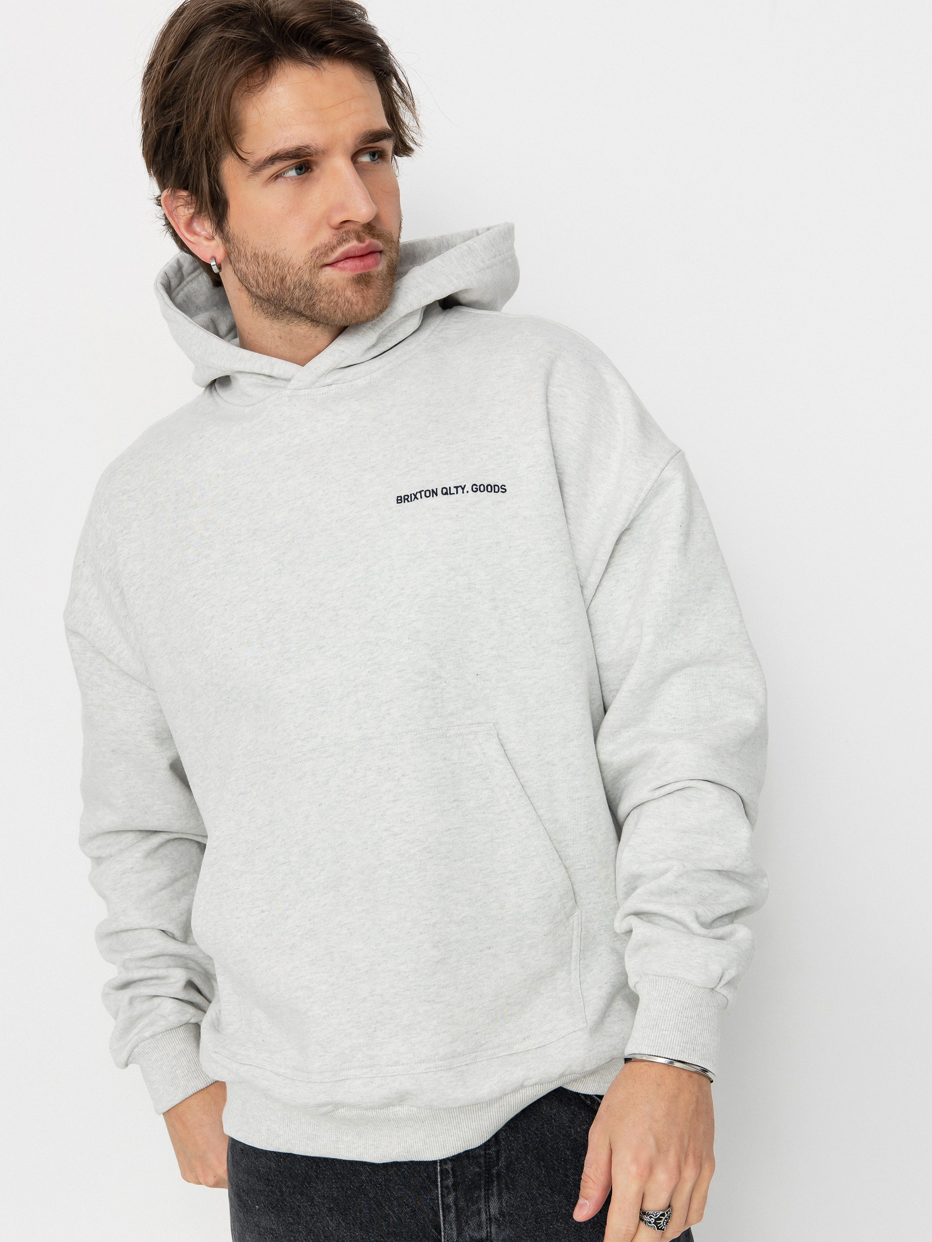 Hanorac cu glugu0103 Brixton Embroidered Heavy Weight HD (heather grey ash)