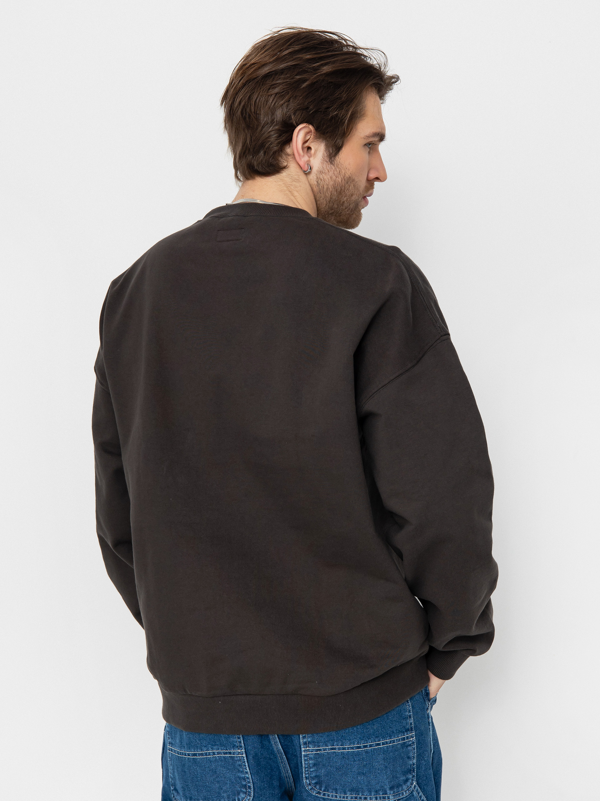 Hanorac Brixton Embroidered Heavy Weight Crew (washed black)