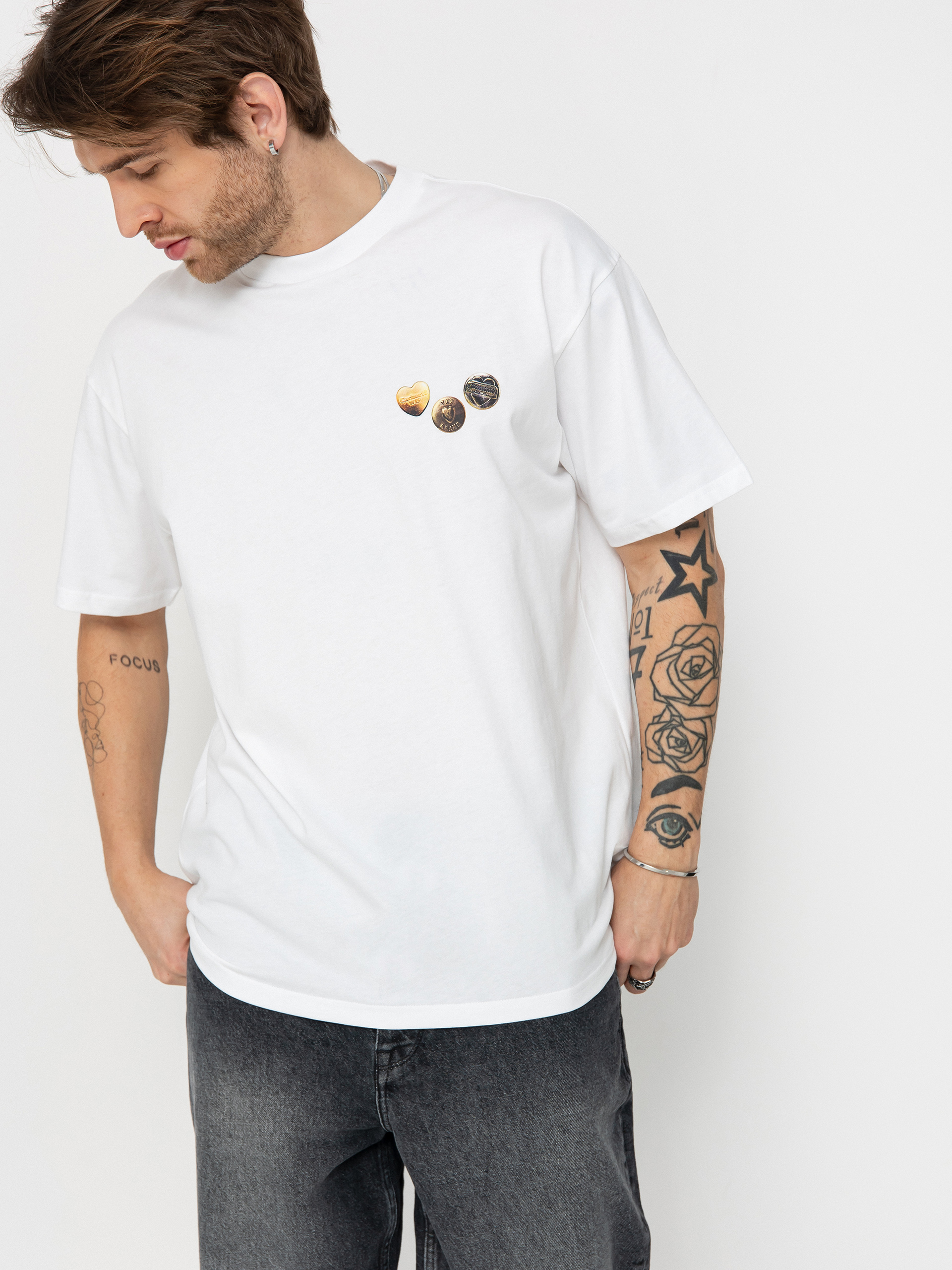Tricou Carhartt WIP Button (white)