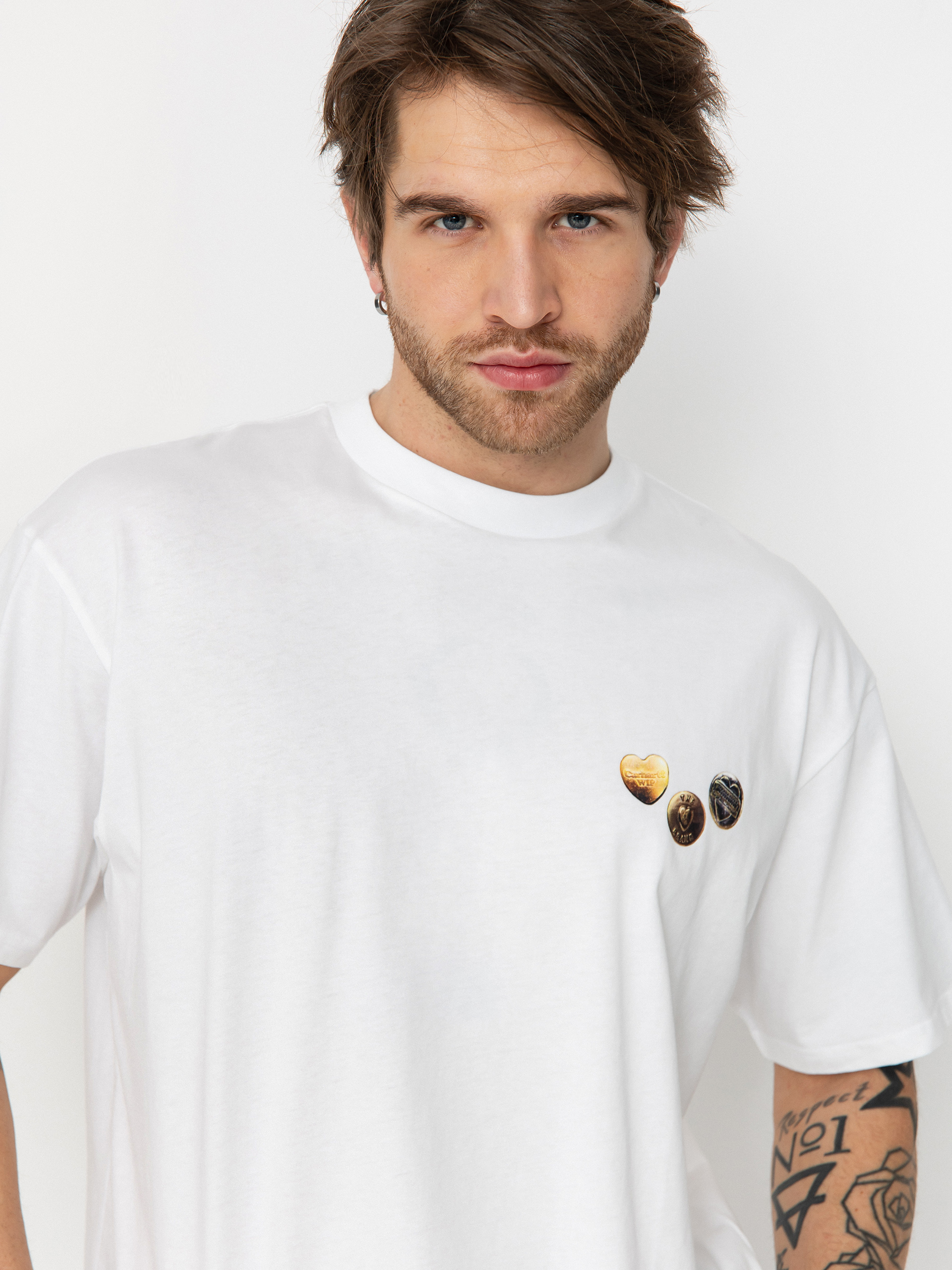 Tricou Carhartt WIP Button (white)