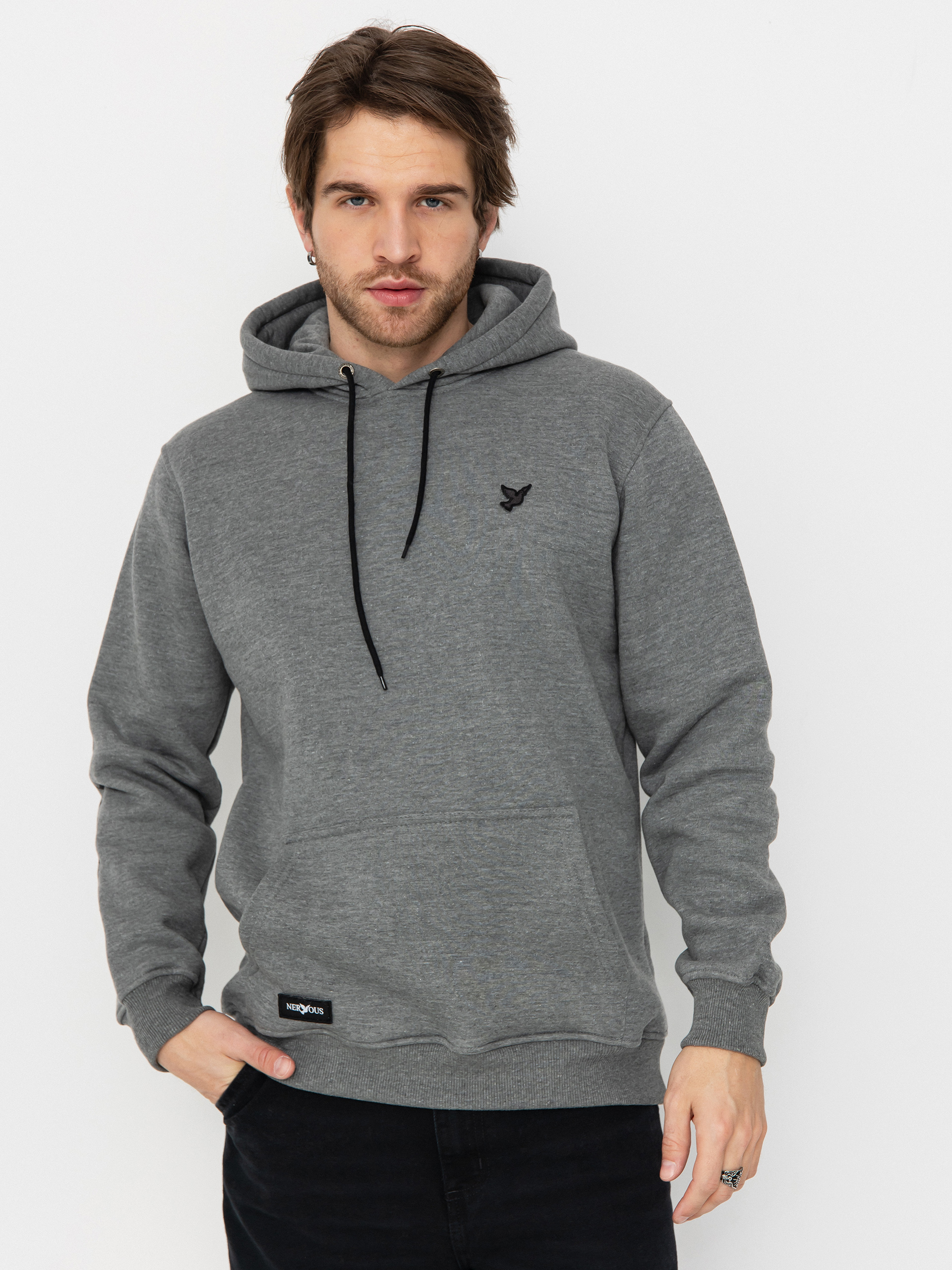 Hanorac cu glugu0103 Nervous Icon HD (light heather)