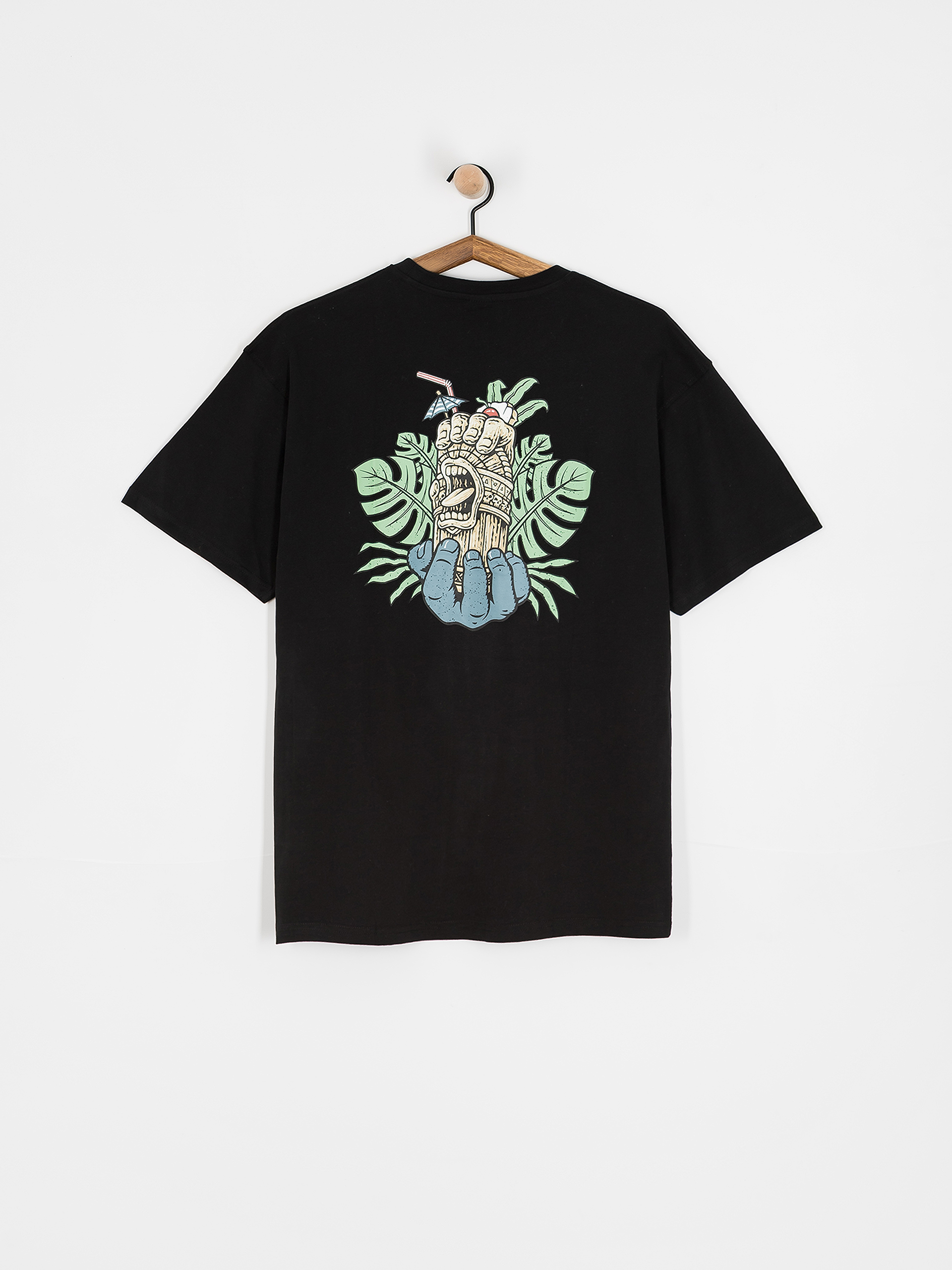 Tricou Santa Cruz Tiki Hand Strip (black)