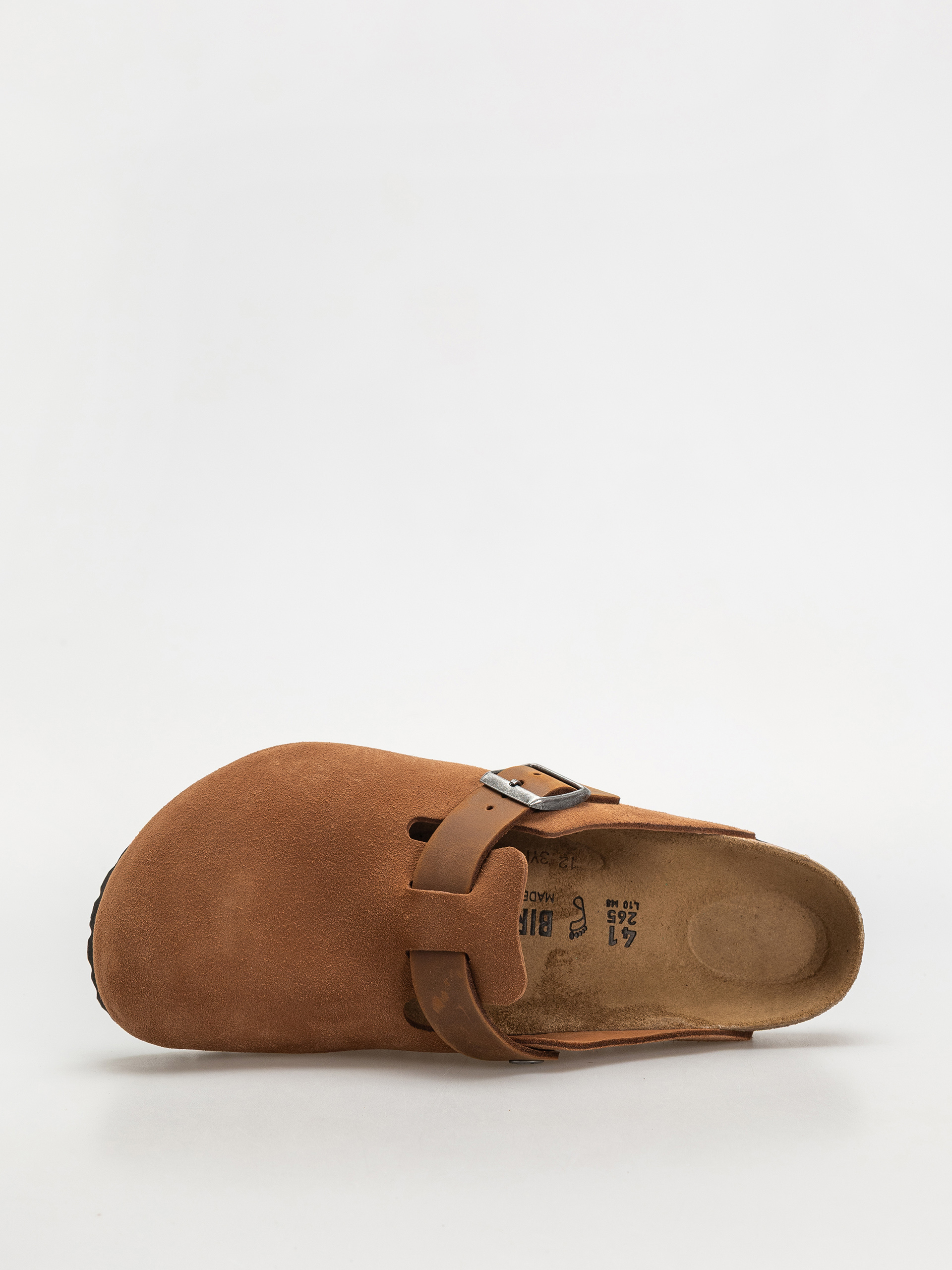Șlapi Birkenstock Boston Suede Oiled Leather Regular (cognac)