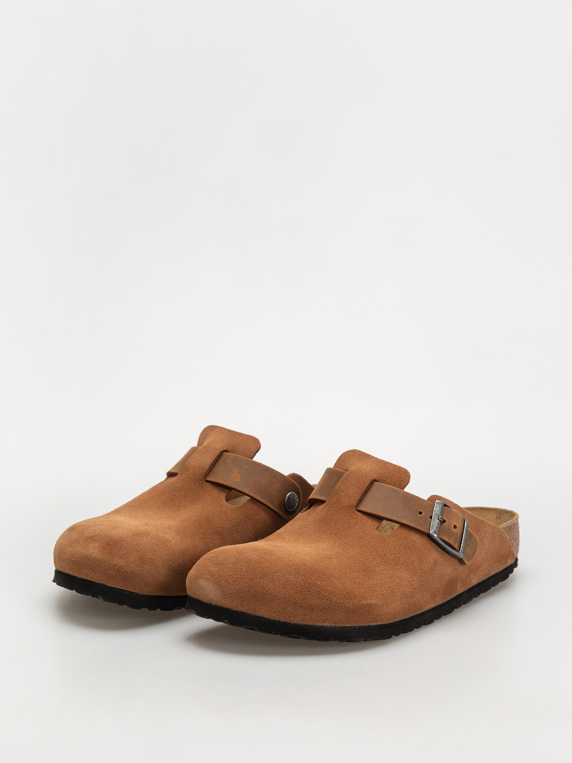 Șlapi Birkenstock Boston Suede Oiled Leather Regular (cognac)