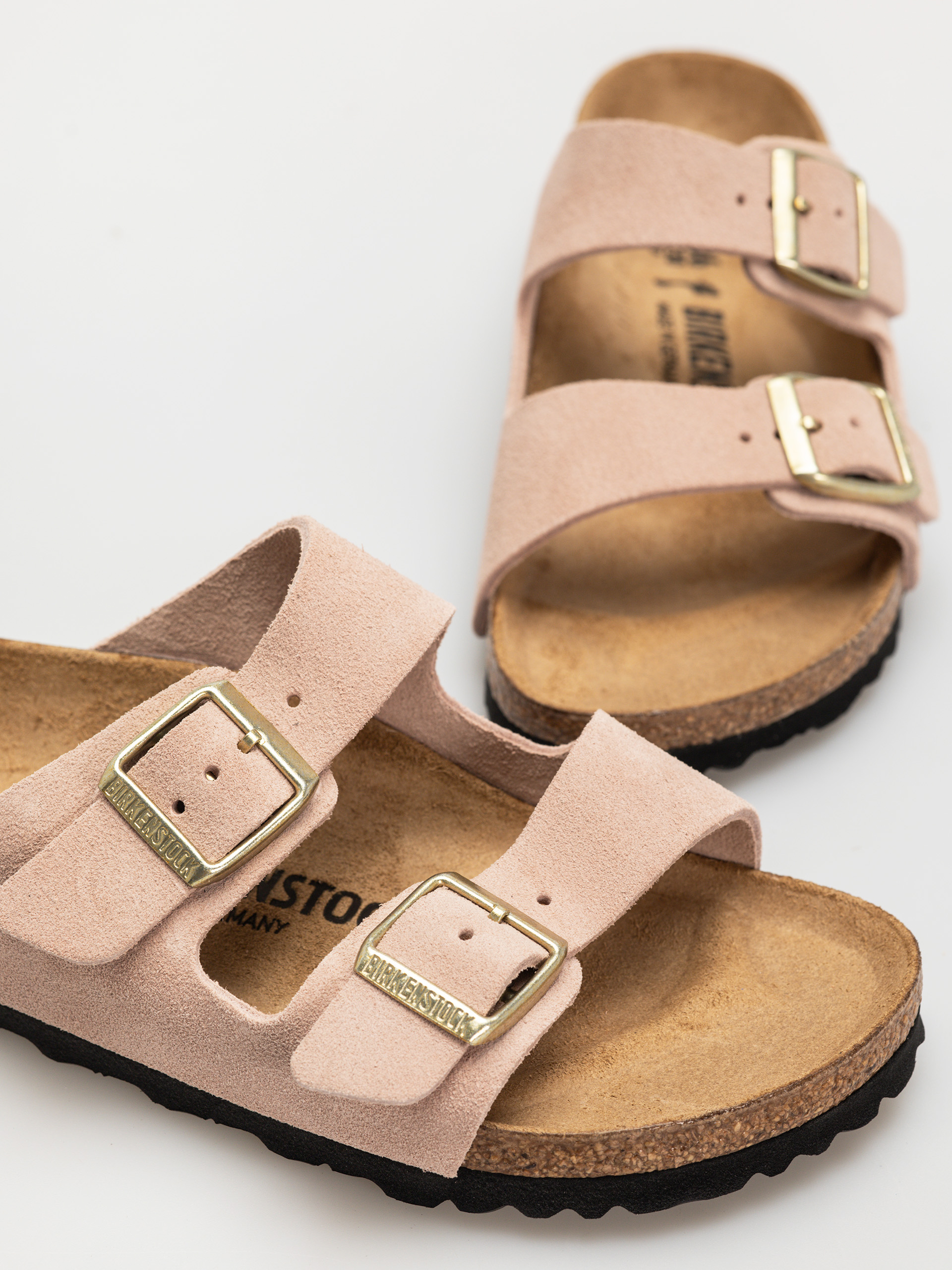 Șlapi Birkenstock Arizona Suede Leather Narrow Wmn (light rose)