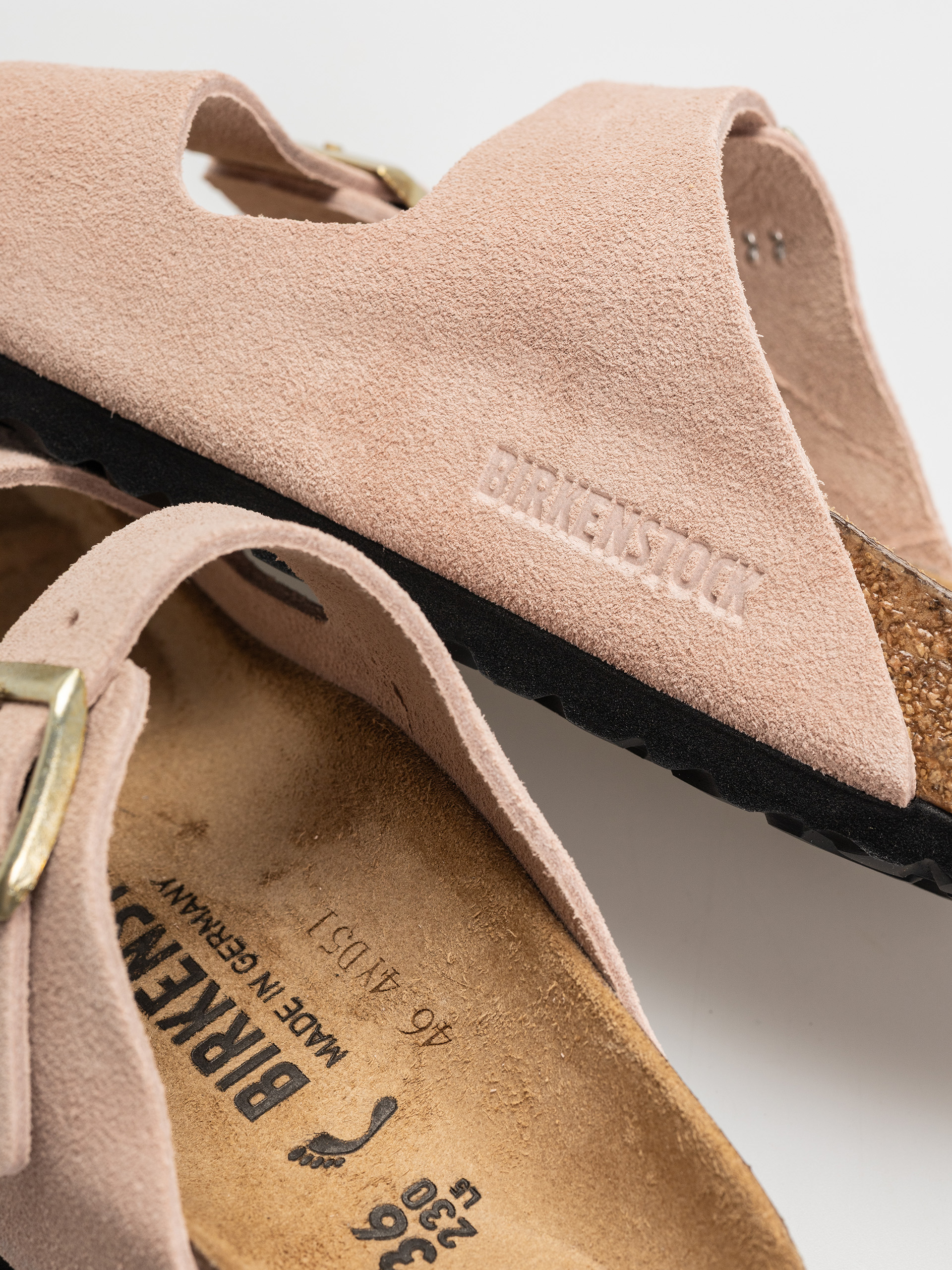 Șlapi Birkenstock Arizona Suede Leather Narrow Wmn (light rose)