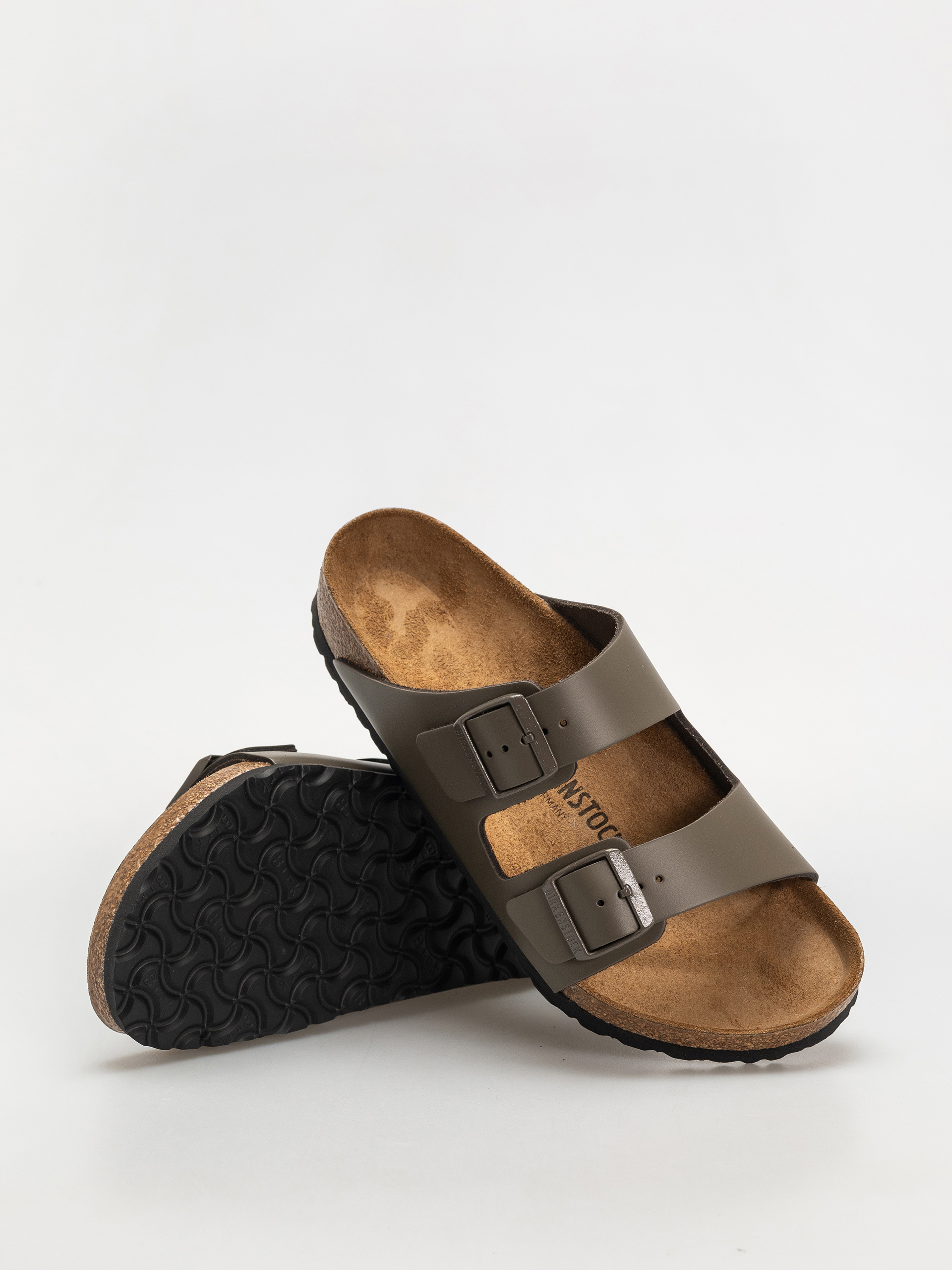 Șlapi Birkenstock Arizona Natural Leather Regular (concrete gray)