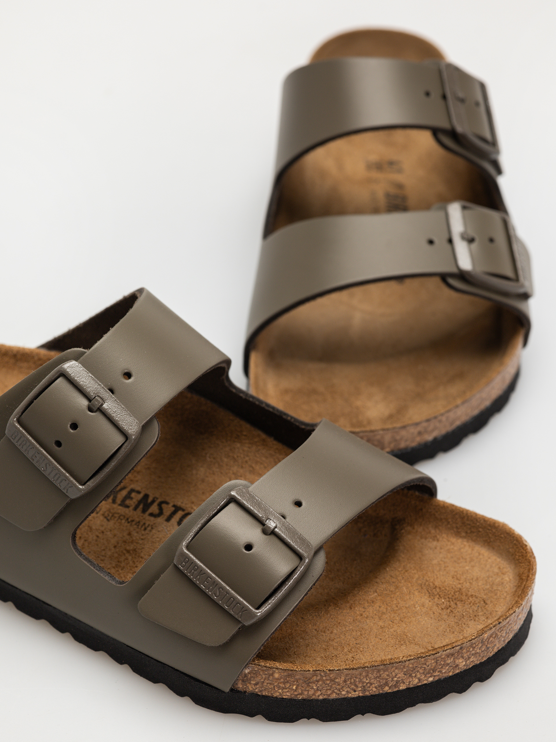 Șlapi Birkenstock Arizona Natural Leather Regular (concrete gray)