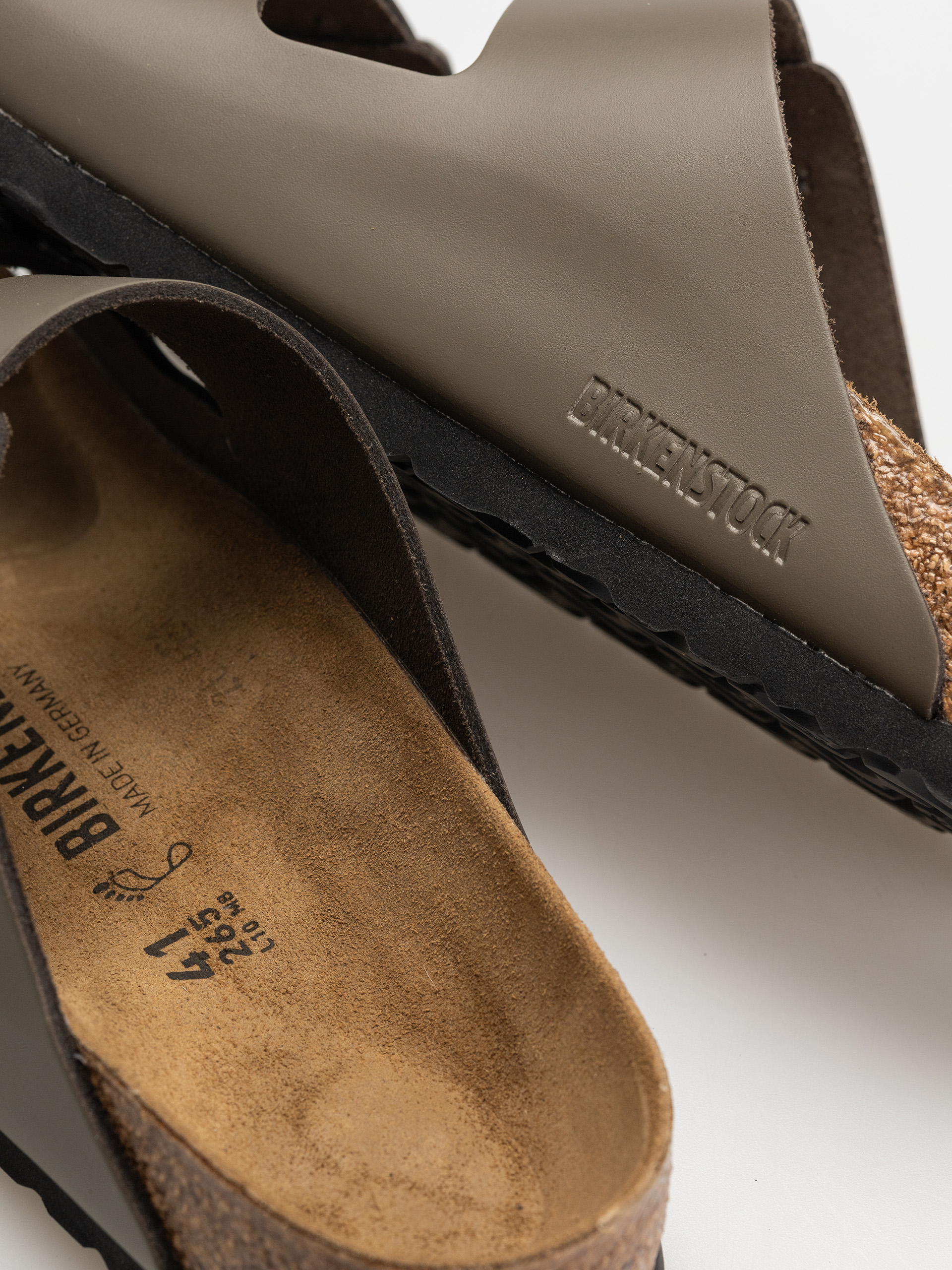 Șlapi Birkenstock Arizona Natural Leather Regular (concrete gray)