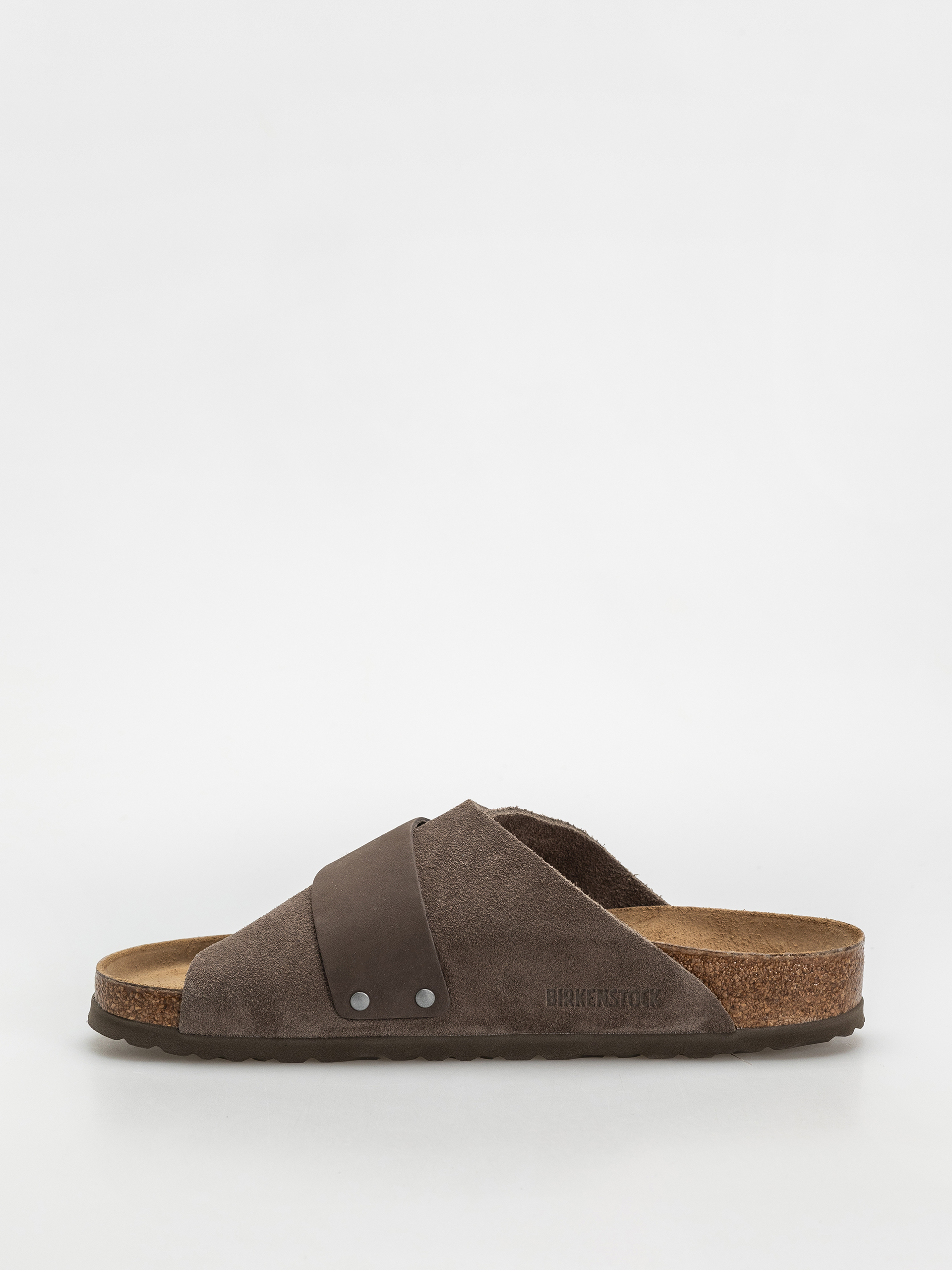 Șlapi Birkenstock Kyoto Nubuck Suede Leather Regular (concrete gray)
