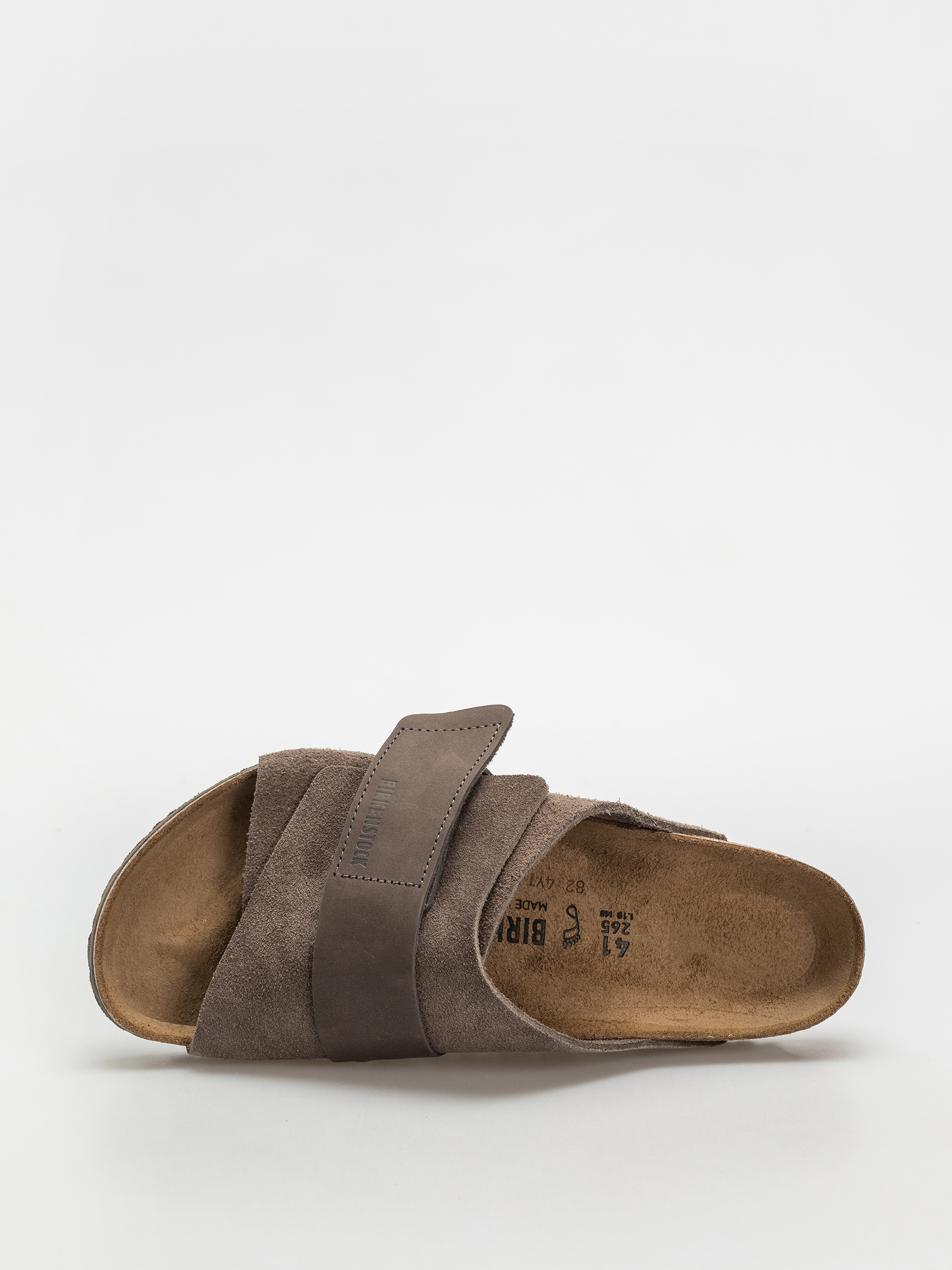 Șlapi Birkenstock Kyoto Nubuck Suede Leather Regular (concrete gray)