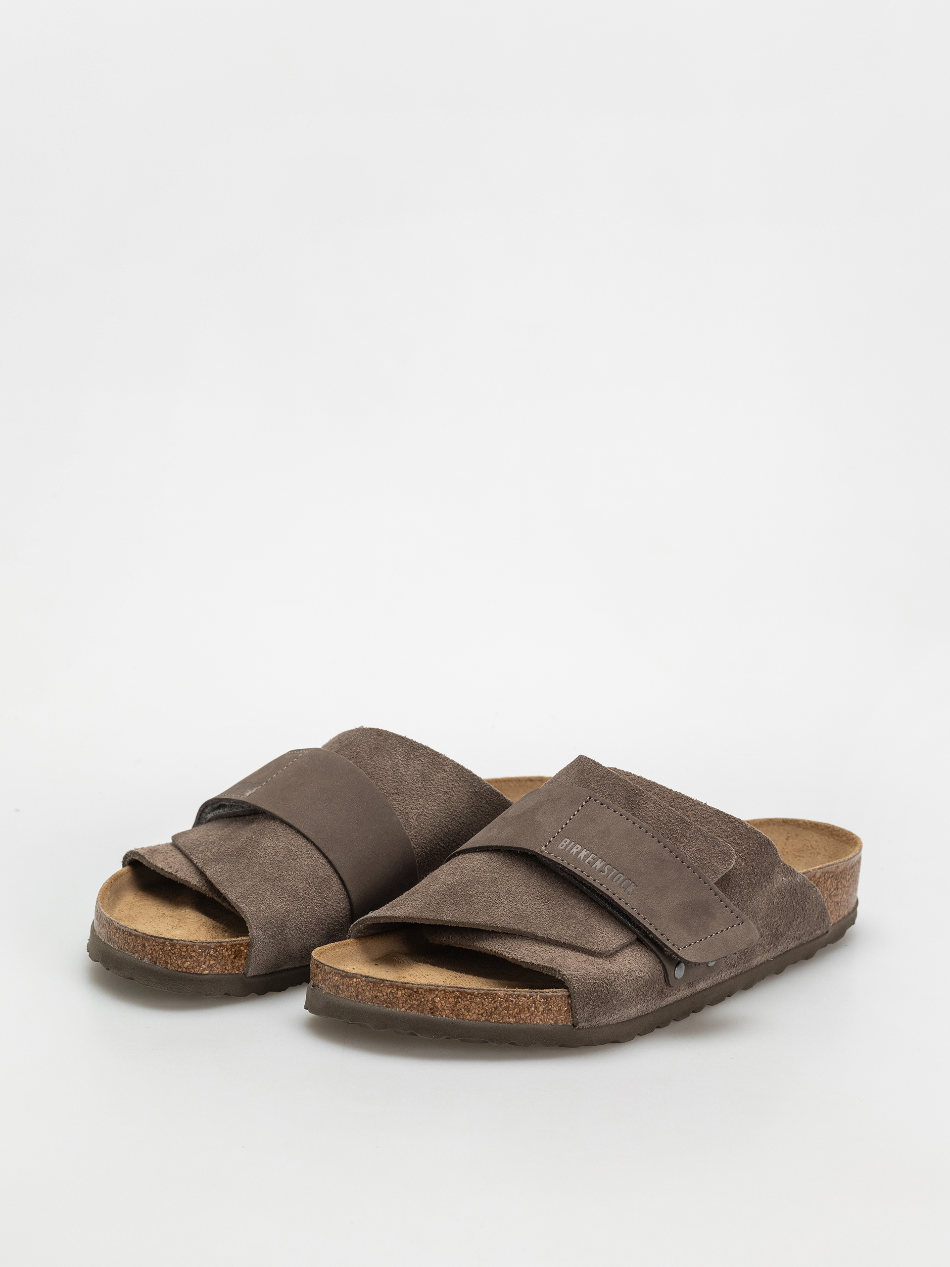 Șlapi Birkenstock Kyoto Nubuck Suede Leather Regular (concrete gray)